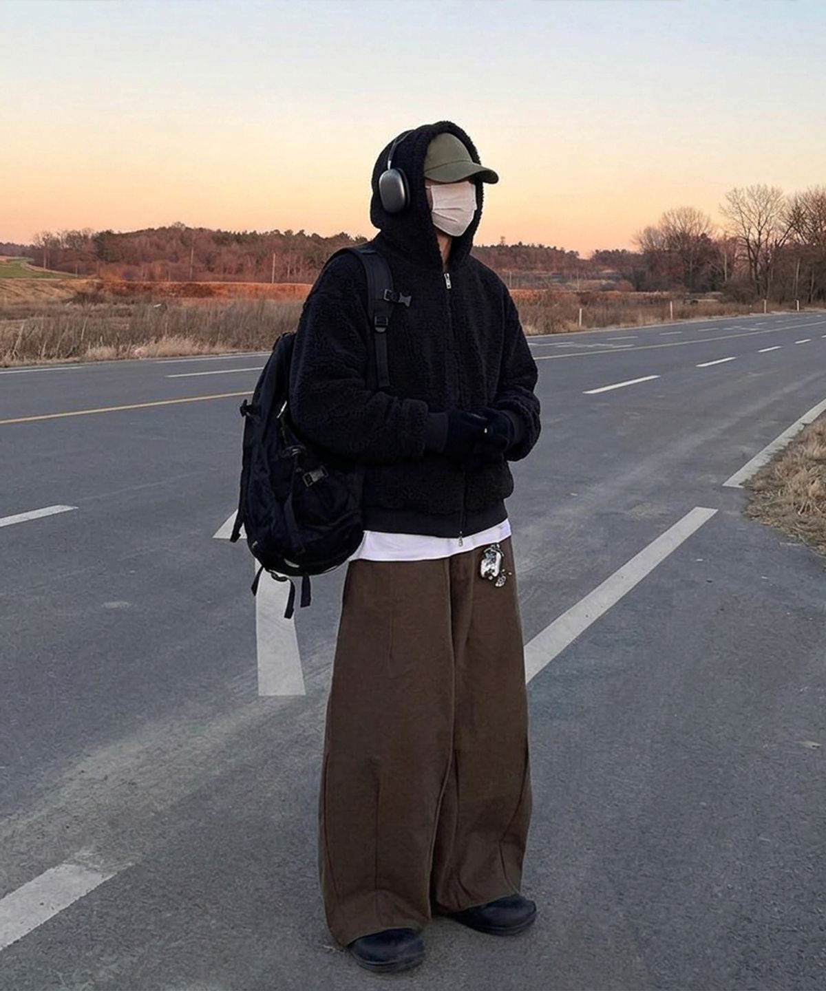 에이지오디(AGOD) 리버시블 헤비 플리스 보아 후드 집업 [블랙]