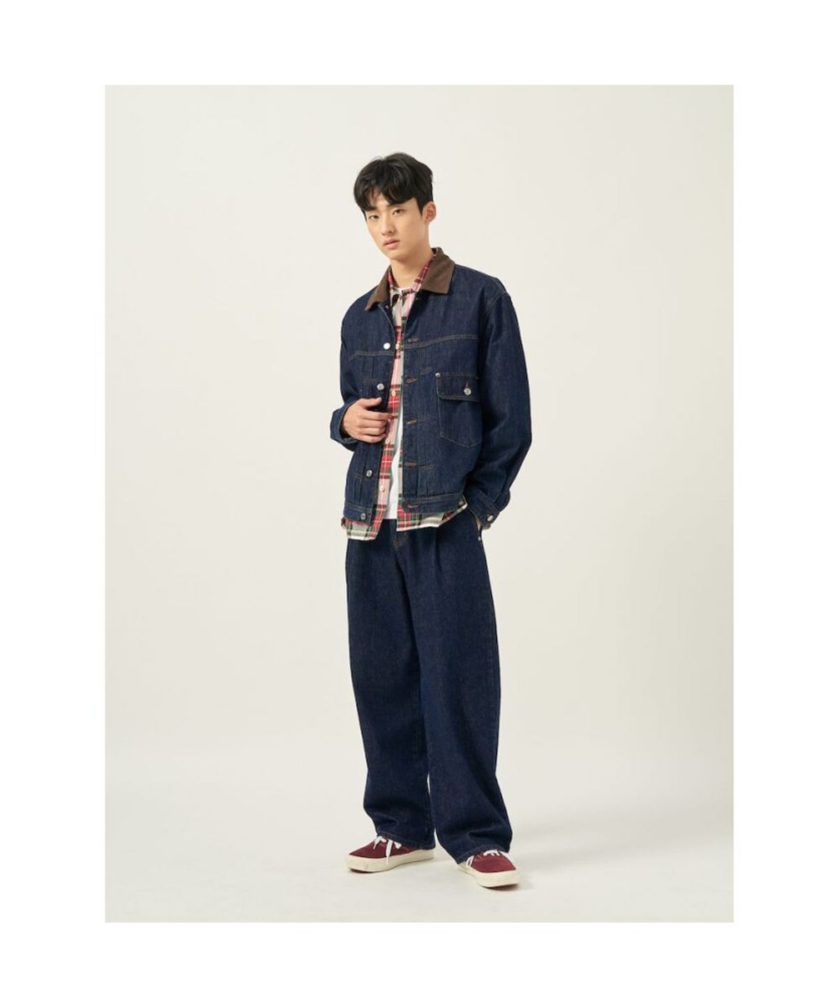 빈폴 멘(BEANPOLE MEN) [Reedition] 와이드 데님 팬츠  네이비
