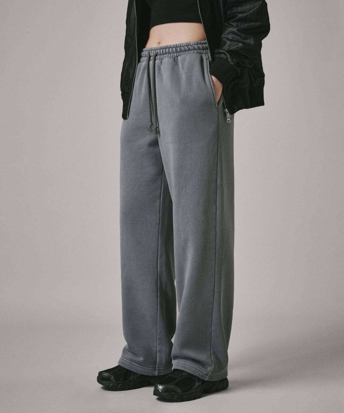 버던트(VERDNT) (기모)베이직 와이드 스웨트 팬츠 [그레이]