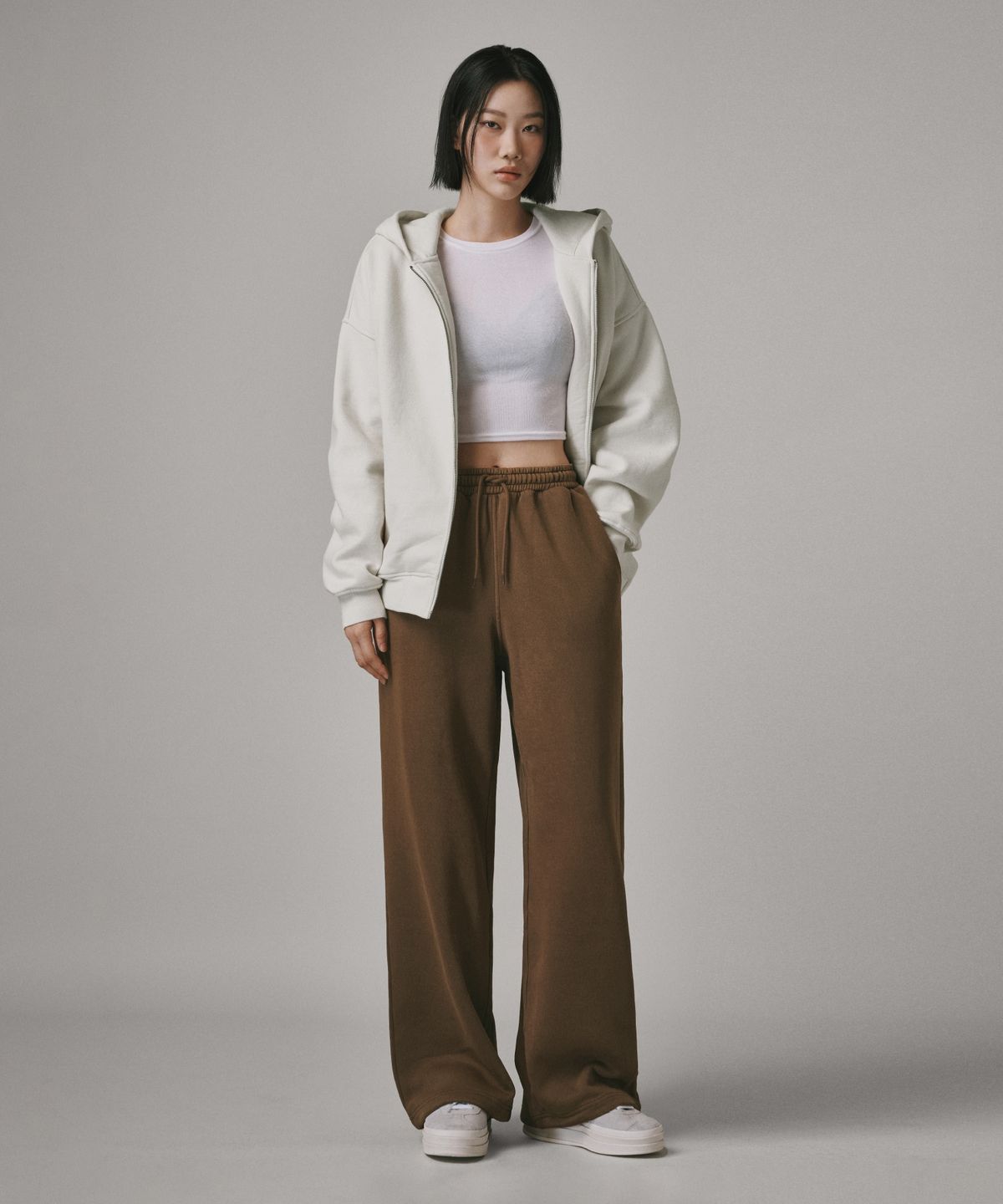 버던트(VERDNT) 투웨이 메탈 지퍼 스웻 후드 집업 [아이보리]