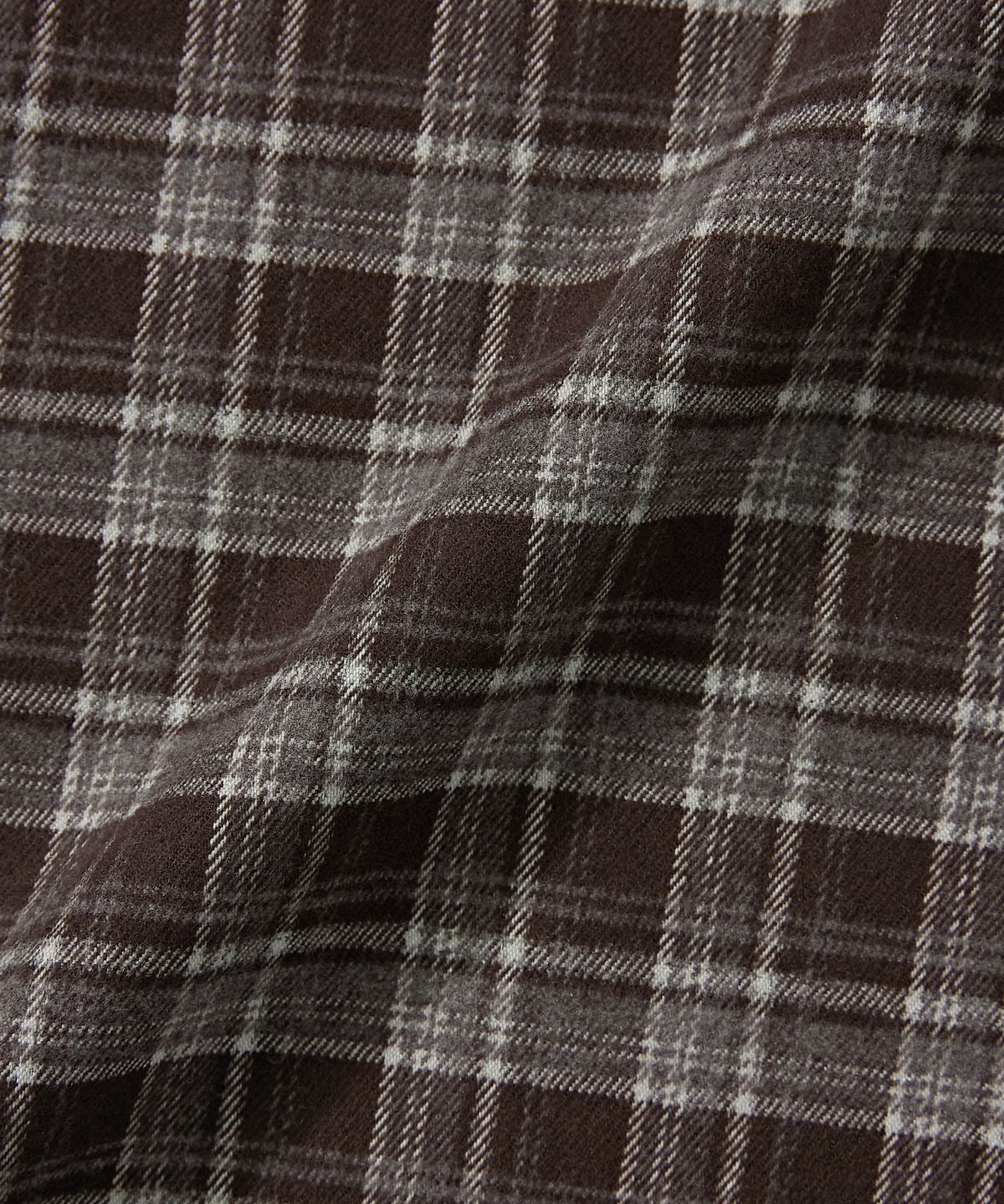 버던트(VERDNT) 오버핏 포켓 자수 체크 셔츠 [브라운]