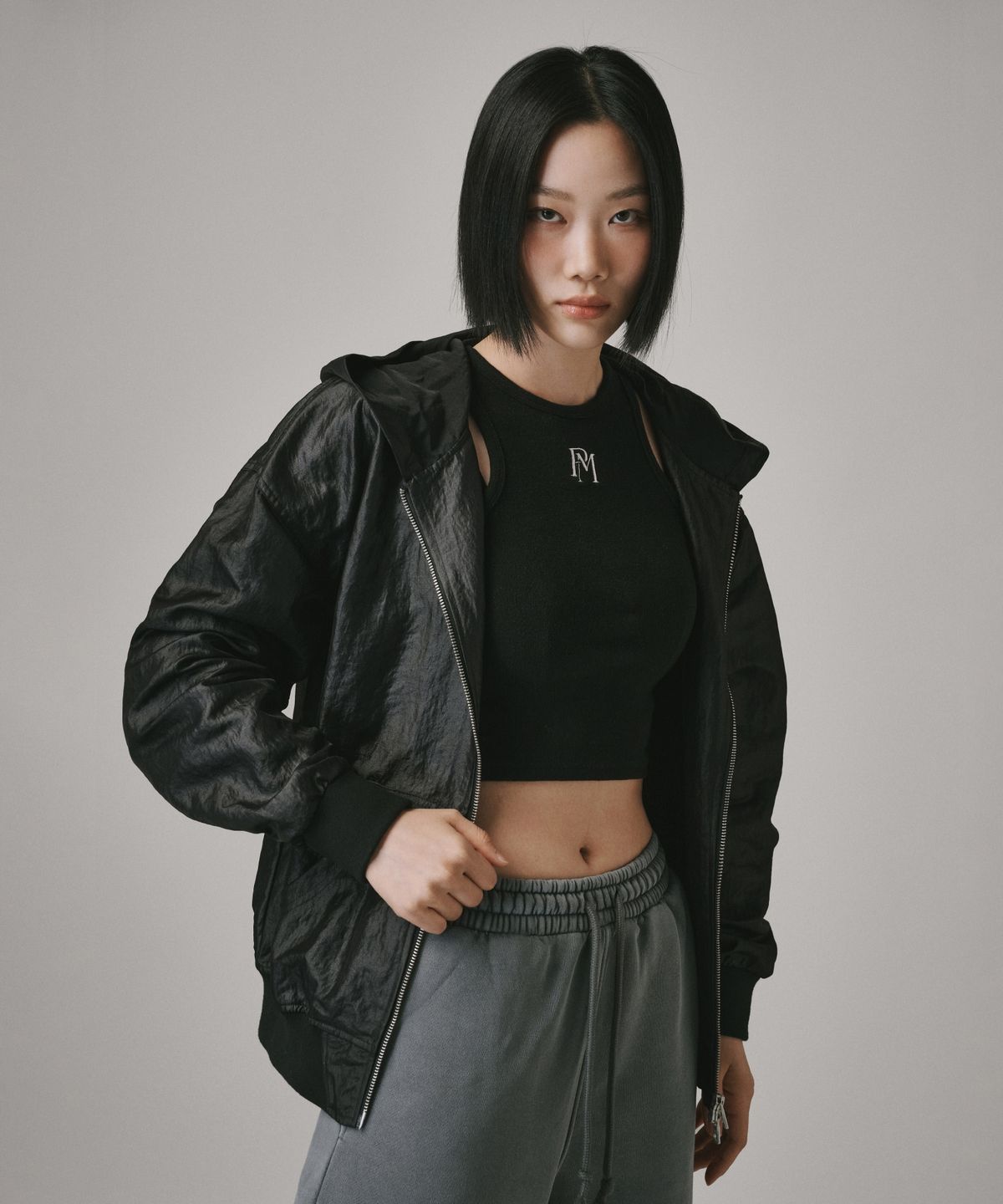 버던트(VERDNT) 코팅 나일론 윈드 후드 자켓 [블랙]