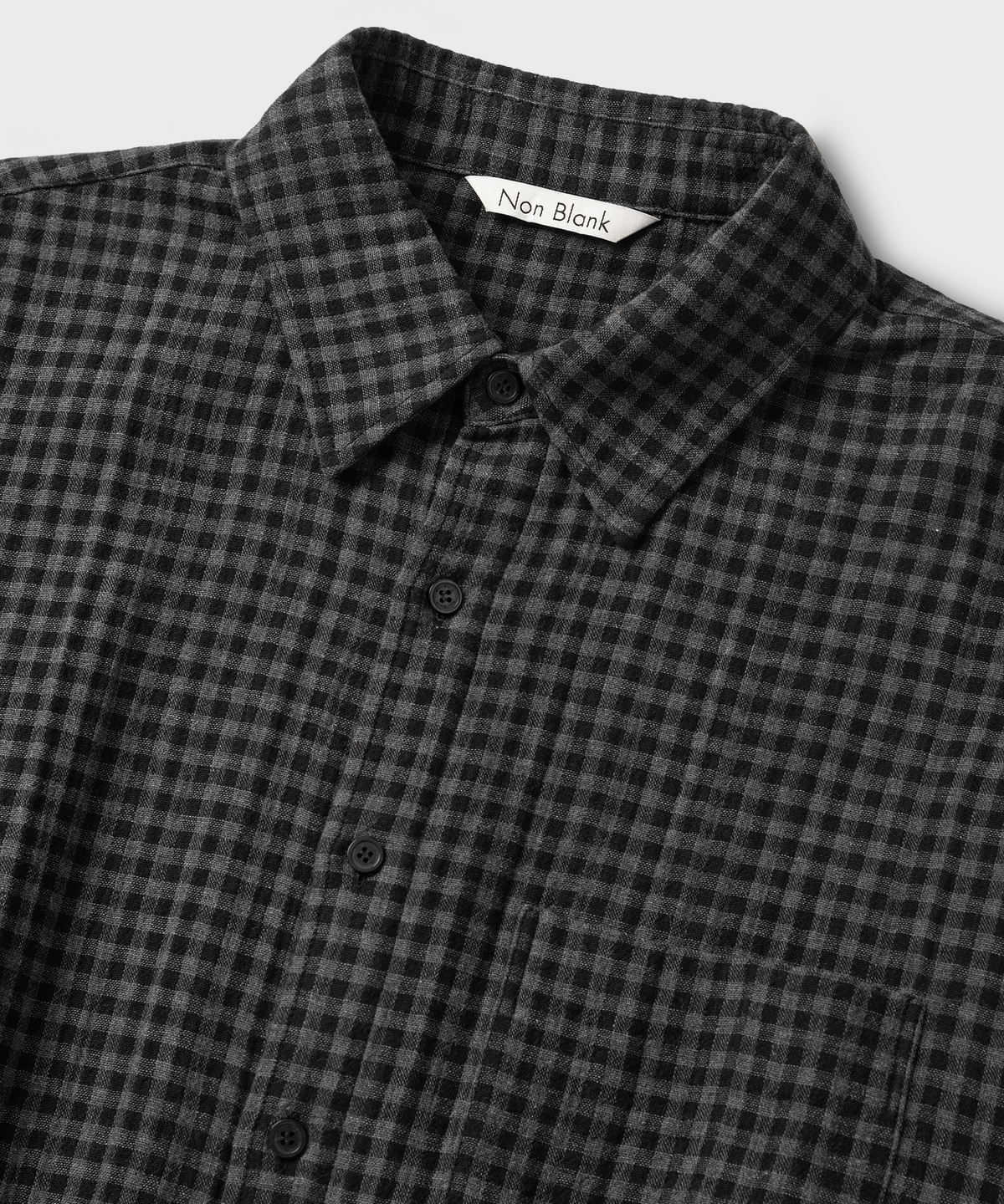 넌블랭크(NONBLANK) 깅엄 체크 셔츠_GREY