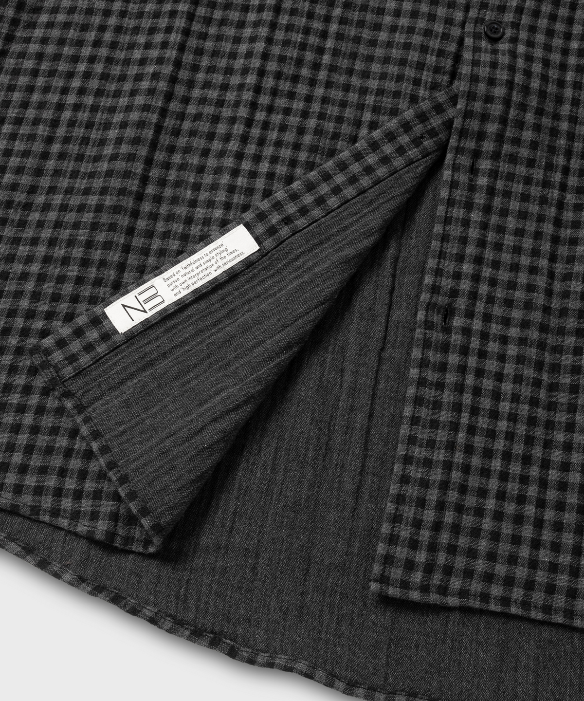 넌블랭크(NONBLANK) 깅엄 체크 셔츠_GREY