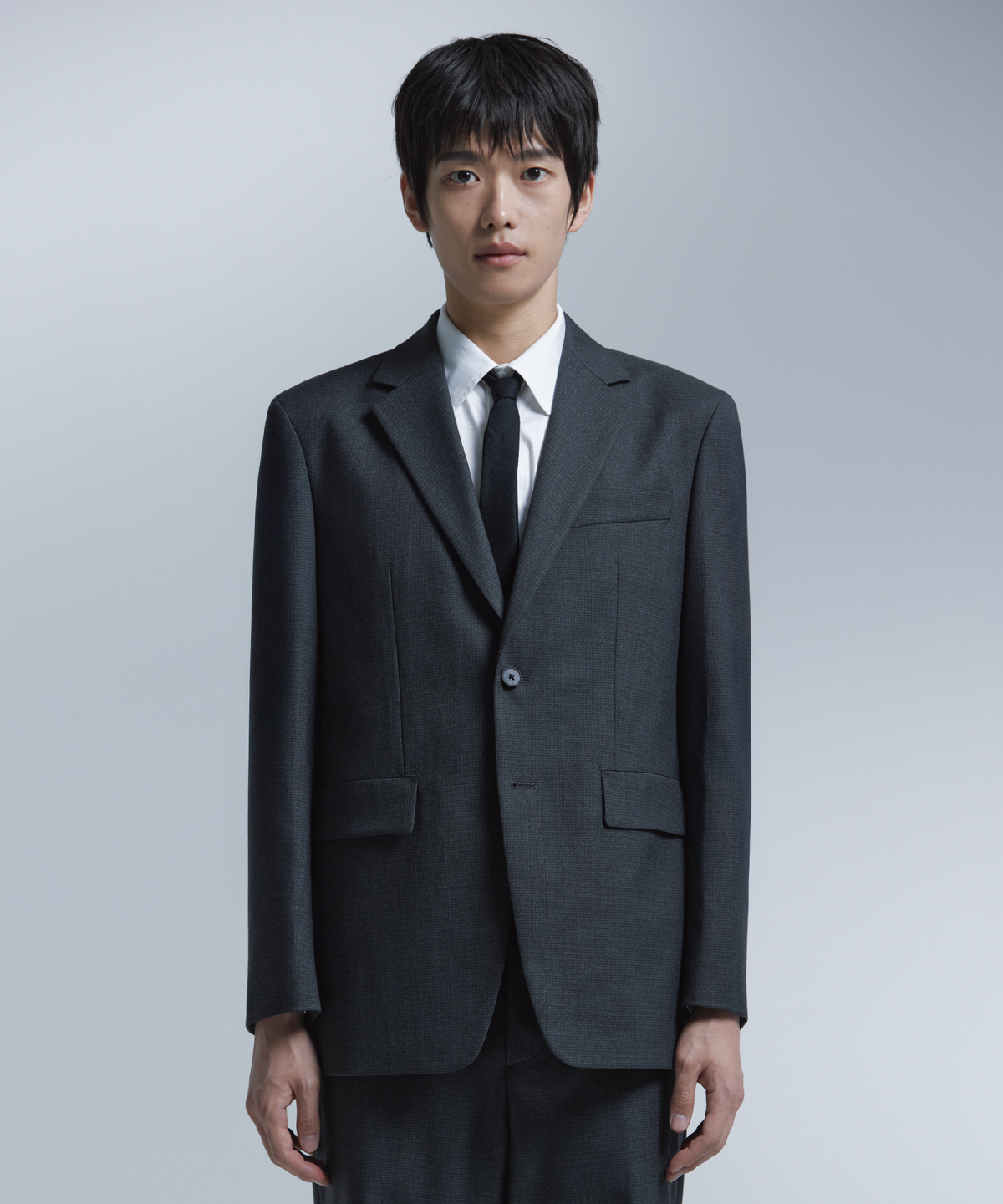 넌블랭크(NONBLANK) 루즈 핏 자켓_CHARCOAL GREY