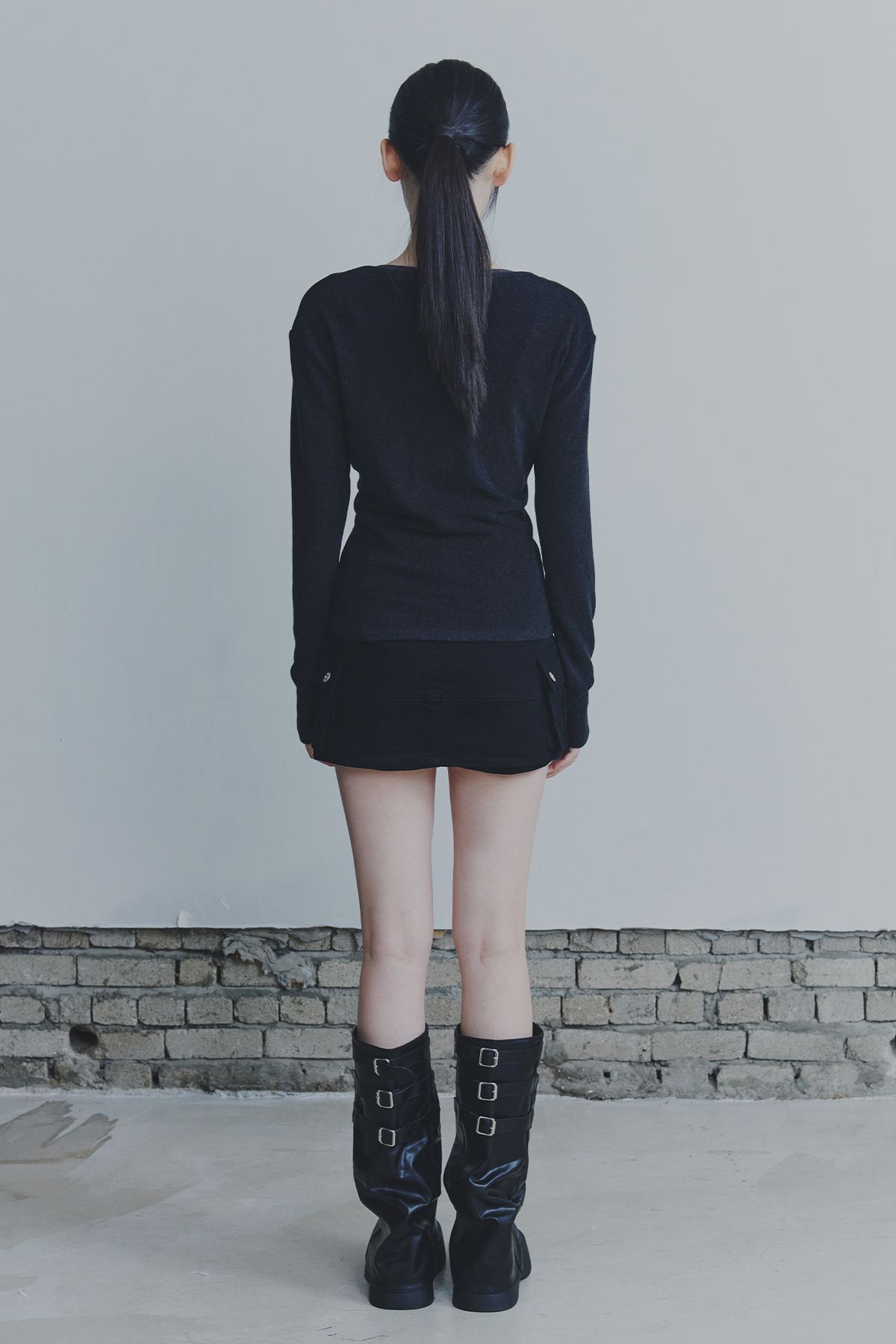 페인오어플레져(PAINORPLEASURE) SECRET 2WAY CARDIGAN black