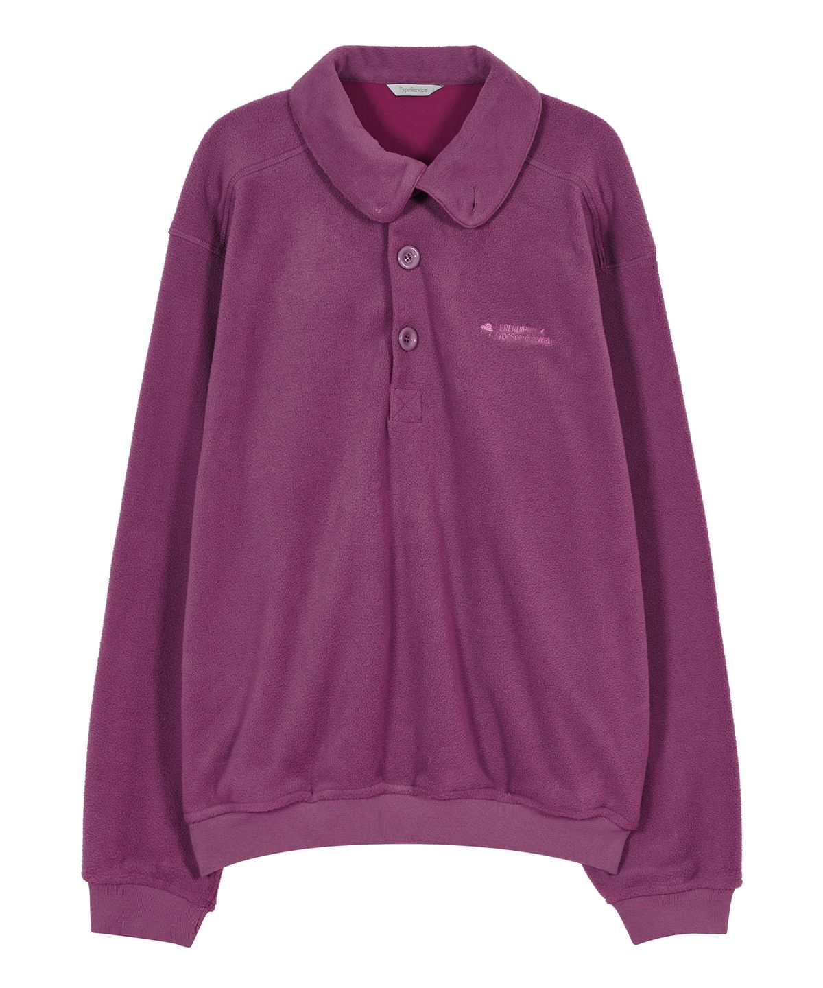 타입서비스(TYPESERVICE) Buttoned Fleece Top [Pink]