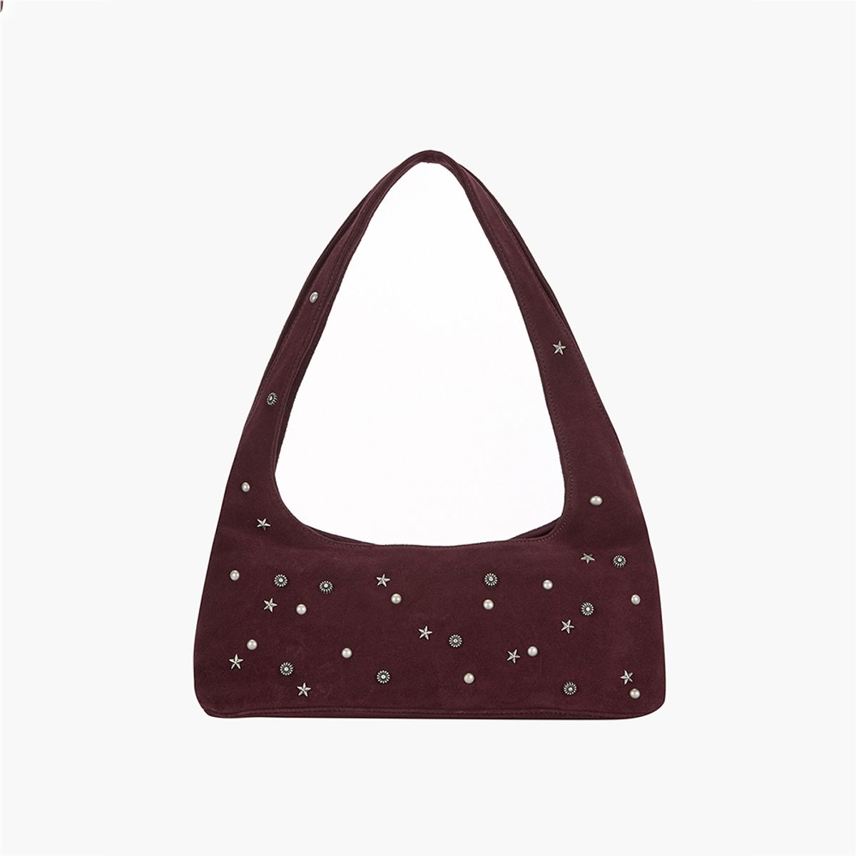 마지셔우드(MARGESHERWOOD) HALTER HOBO_wine studded suede
