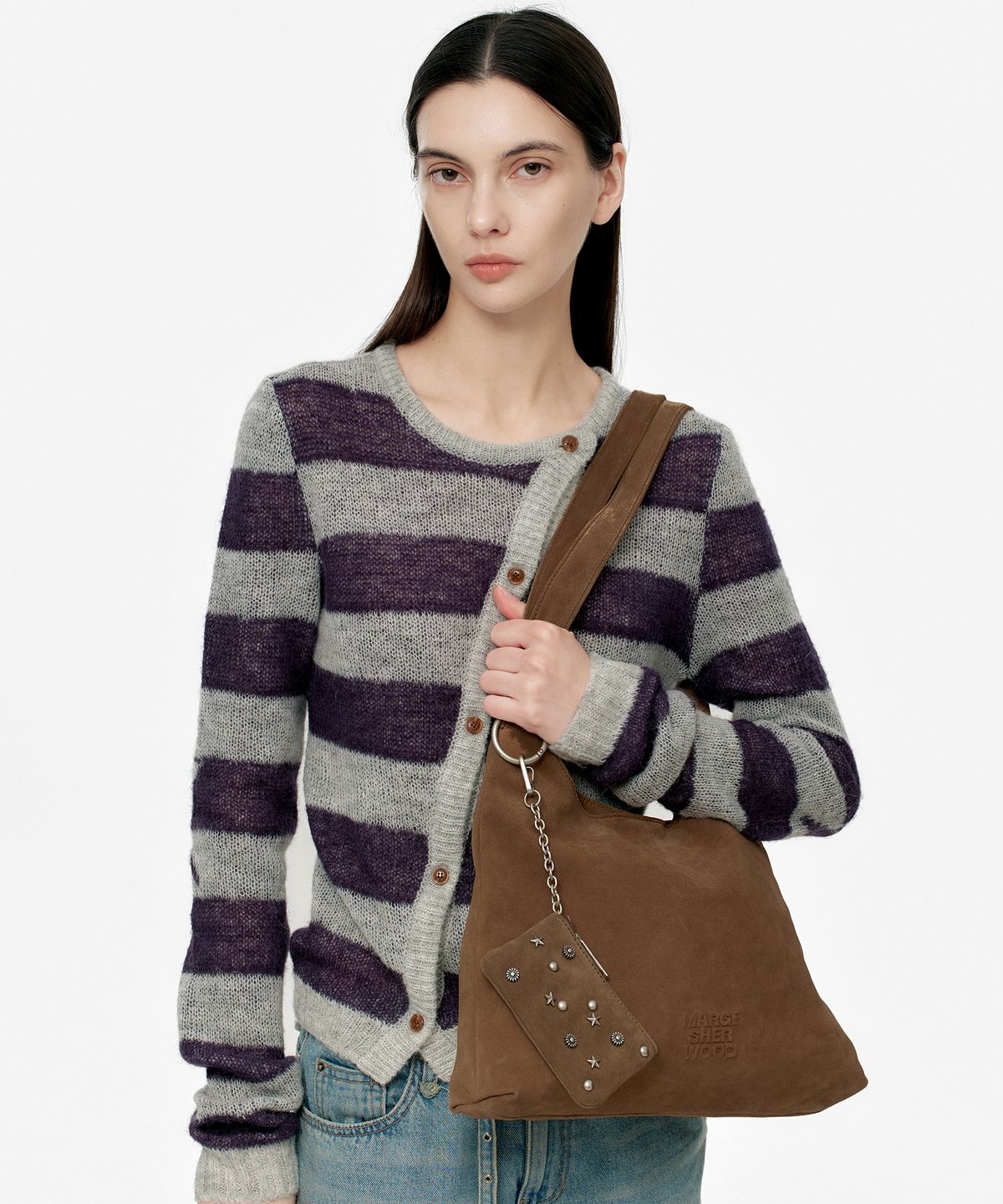 마지셔우드(MARGESHERWOOD) HALTER HOBO LARGE_cappuccino suede