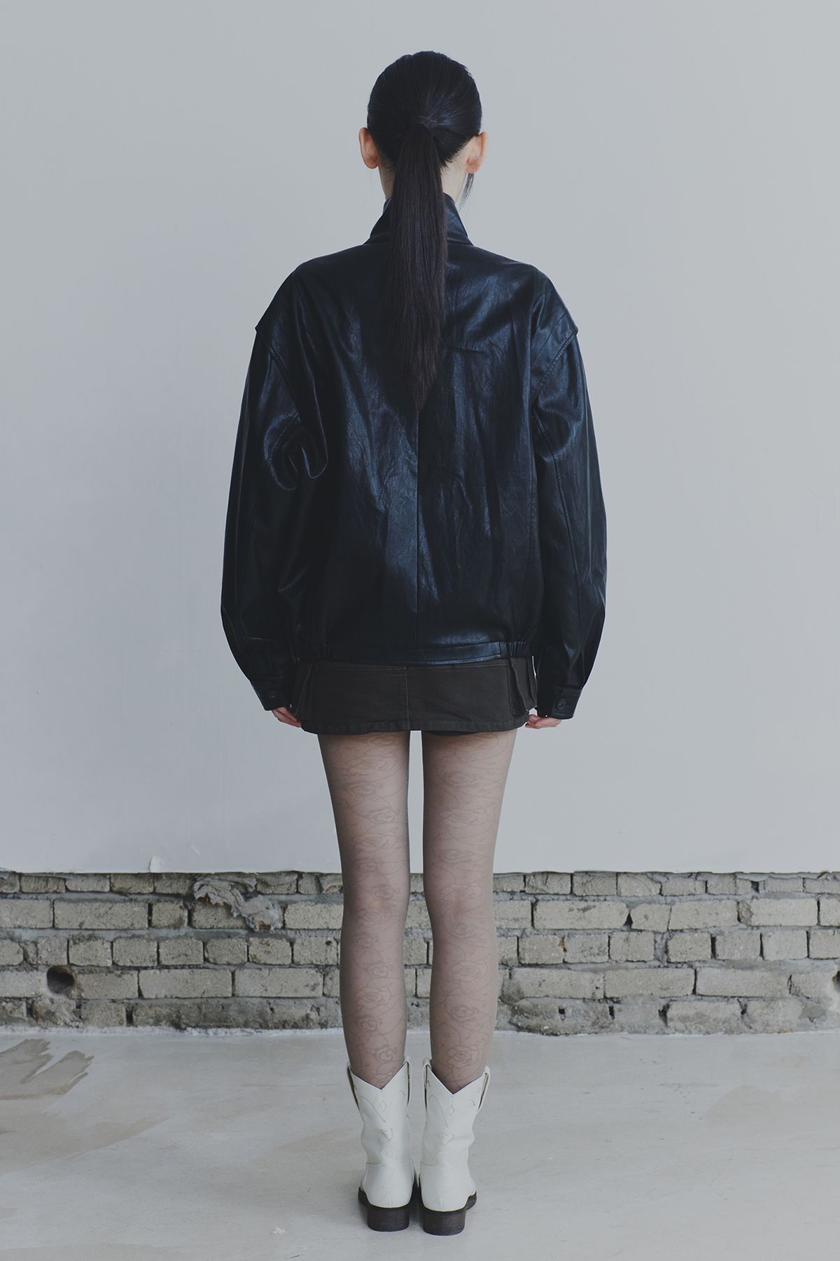 페인오어플레져(PAINORPLEASURE) THALIA LEATHER JACKET black