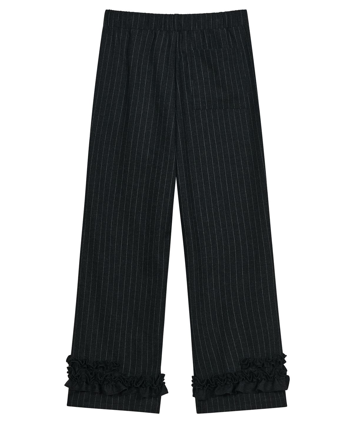 타입서비스(TYPESERVICE) Ruffle Trimmed Wool Pants [Black]