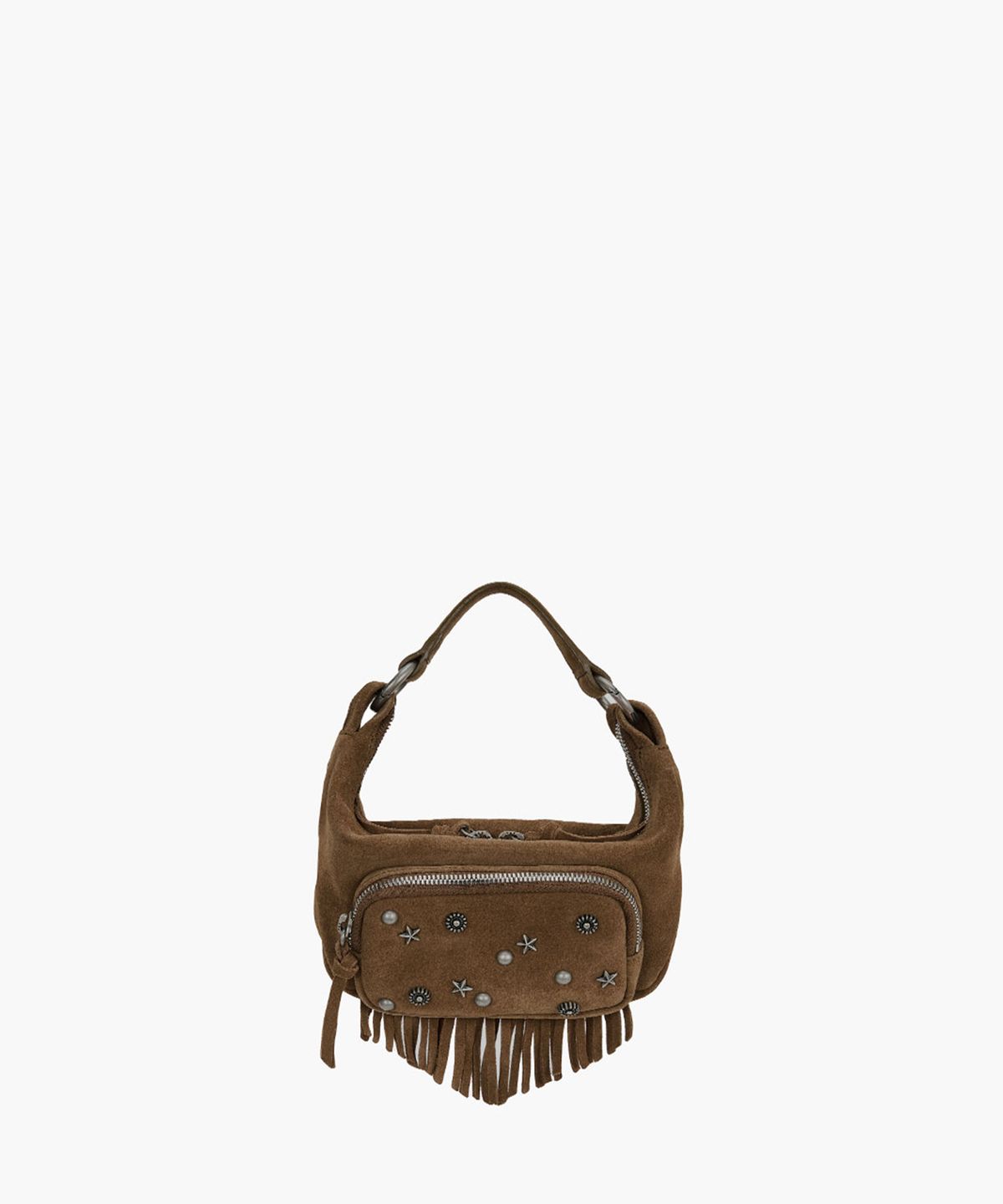 마지셔우드(MARGESHERWOOD) CITY HOBO MICRO_cappuccino studded suede