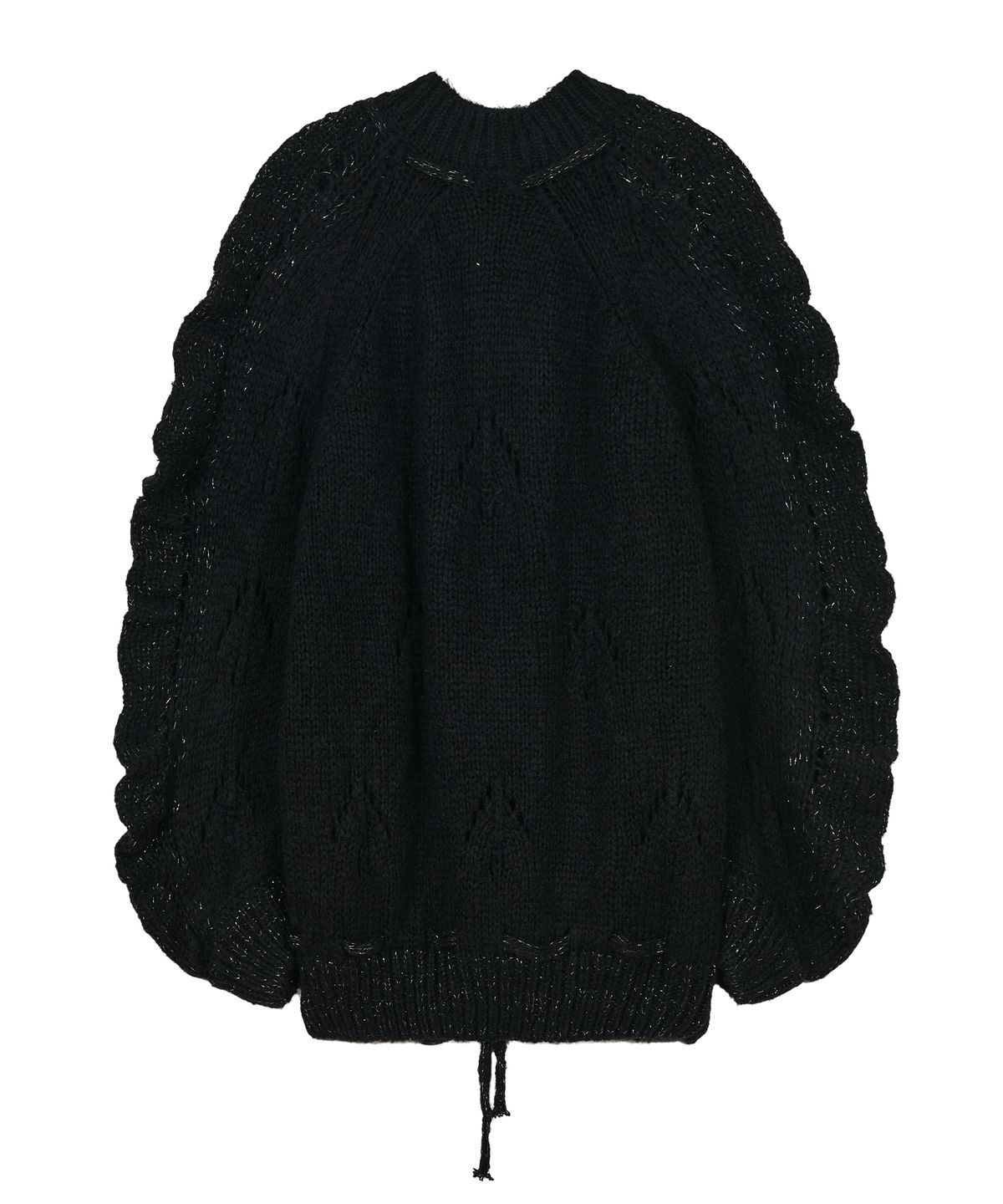 타입서비스(TYPESERVICE) Glittered Knit Strap Cardigan [Black]
