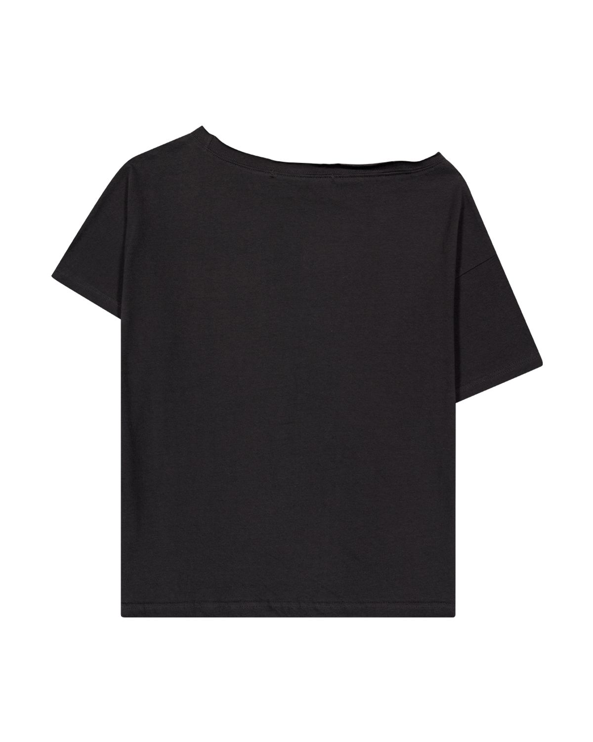 포르테나(PORTERNA) HOTFIX ONE-SHOULDER UNBALANCE T-SHIRT-CHARCOAL