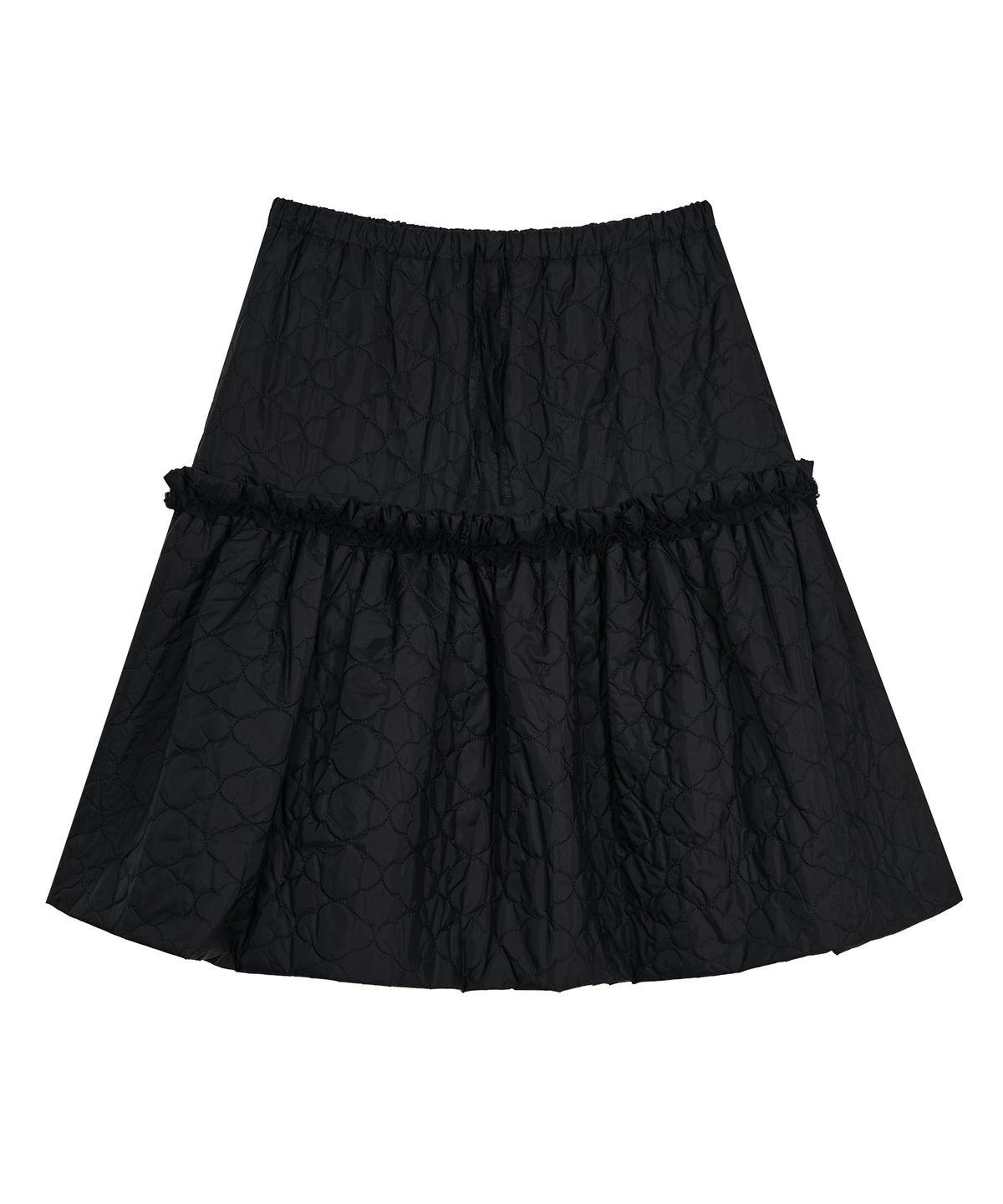 타입서비스(TYPESERVICE) Quilted Ruffled Skirt [Black]