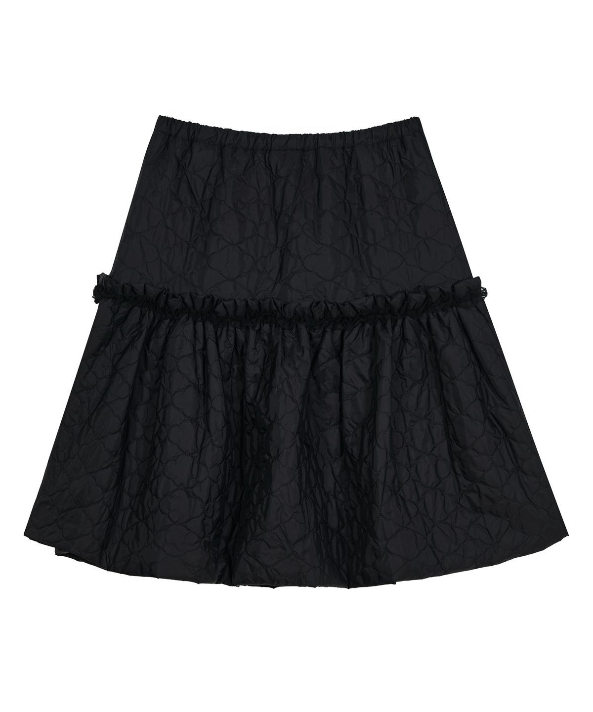 타입서비스(TYPESERVICE) Quilted Ruffled Skirt [Black]