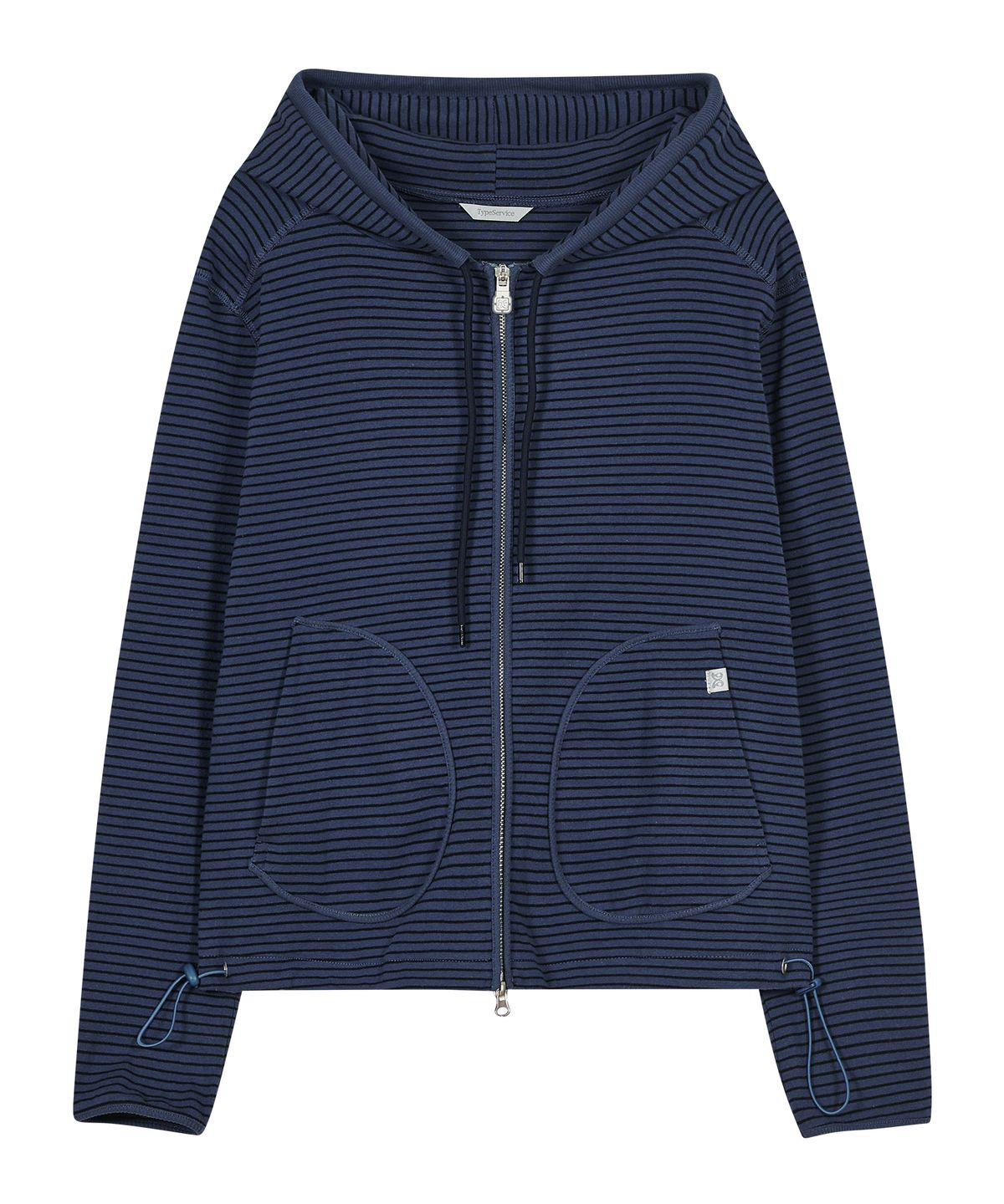 타입서비스(TYPESERVICE) Striped Pocket Zip Hoodie [Blue]