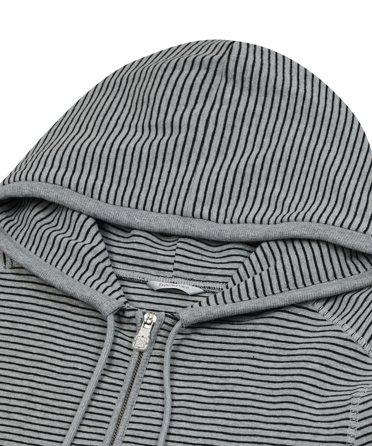 타입서비스(TYPESERVICE) Striped Pocket Zip Hoodie [Gray]