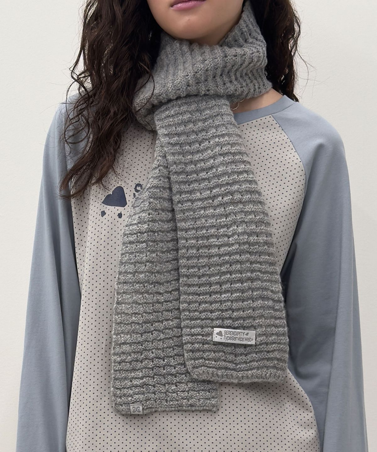 타입서비스(TYPESERVICE) Textured Clean Scarf [Gray]