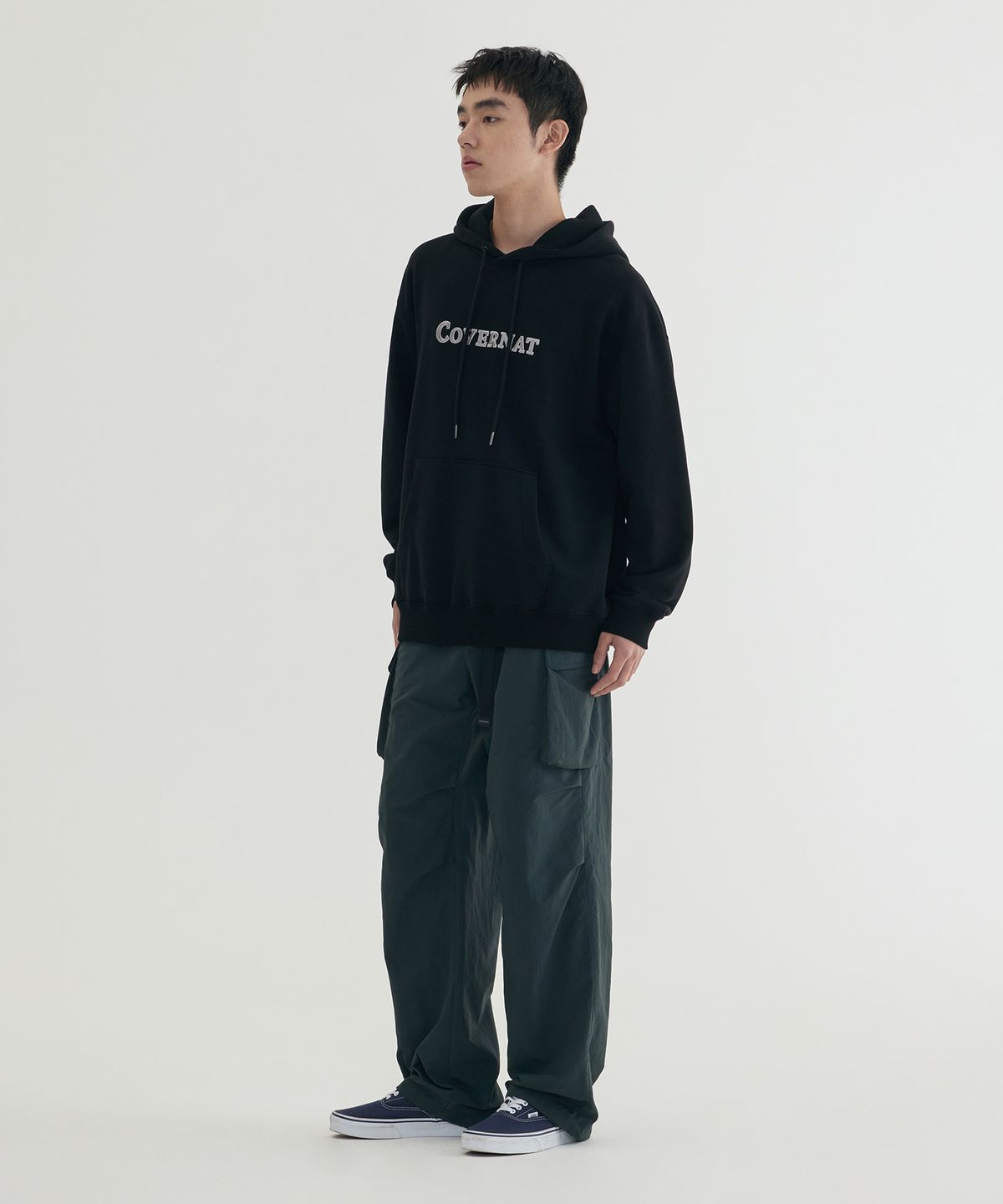 커버낫(COVERNAT) 센터 어센틱 후디 Dark Navy