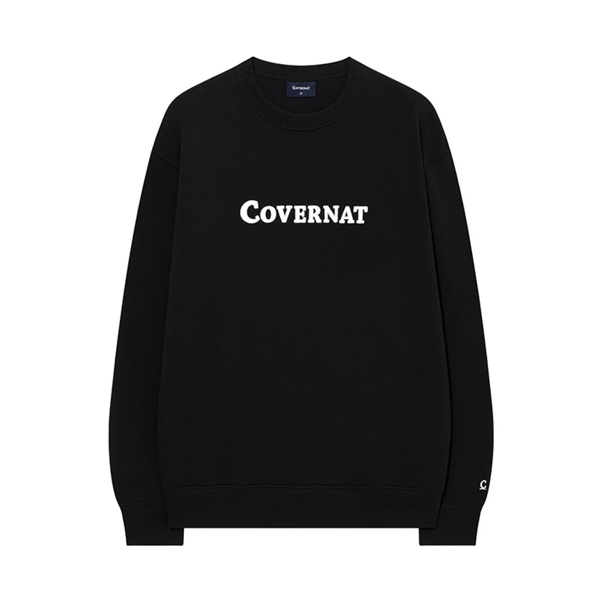 커버낫(COVERNAT) 센터 로고 맨투맨 Black