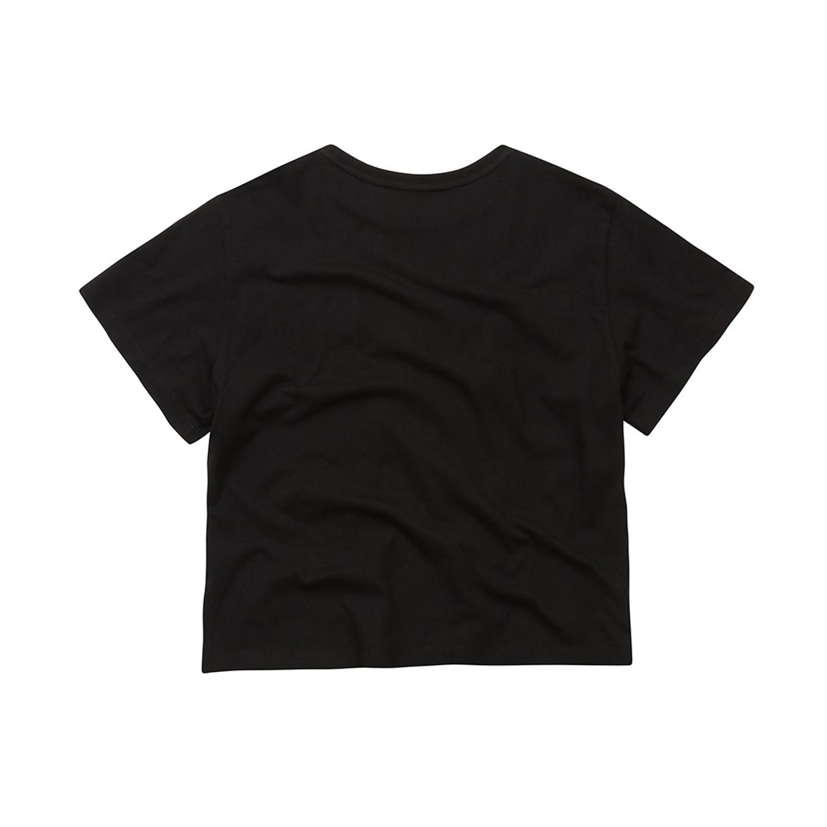 이이이알알알(EEERRR) Heart Lace Artwork Semi-crop T-shirt Black
