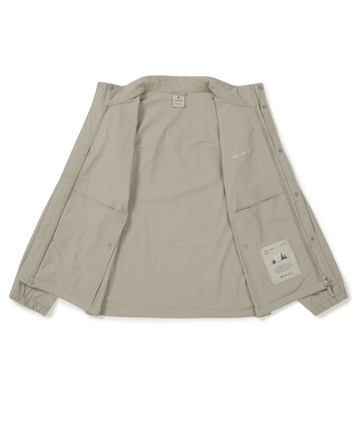 스노우피크 어패럴(SNOWPEAK APPAREL) 루트 스탠드넥 바람막이 (S25FMRWB68) Beige Gray