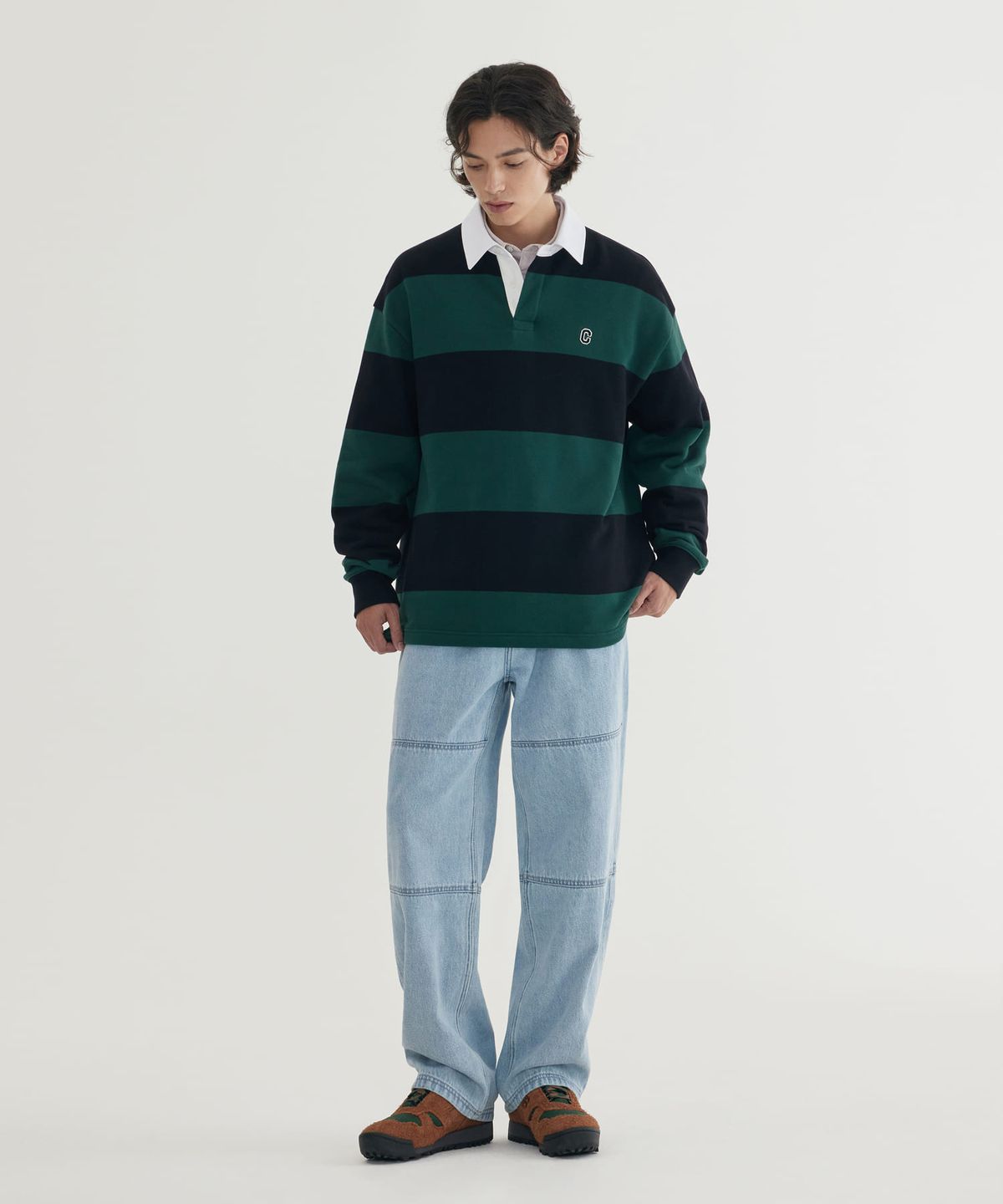 커버낫(COVERNAT) 스몰 C 로고 럭비 맨투맨 Green