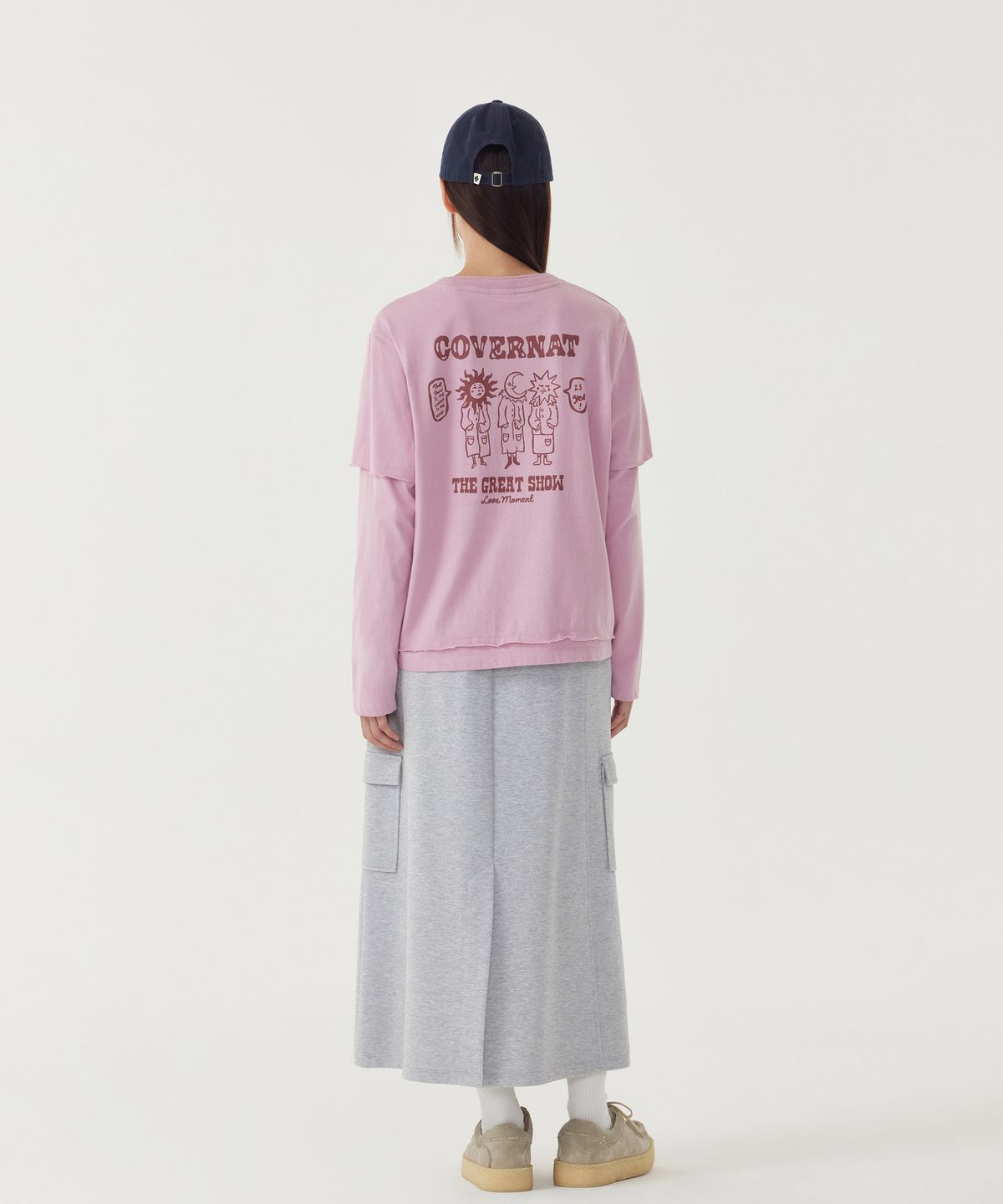커버낫 우먼(COVERNAT WOMAN) 우먼 서커스 그래픽 롱슬리브 Light Pink