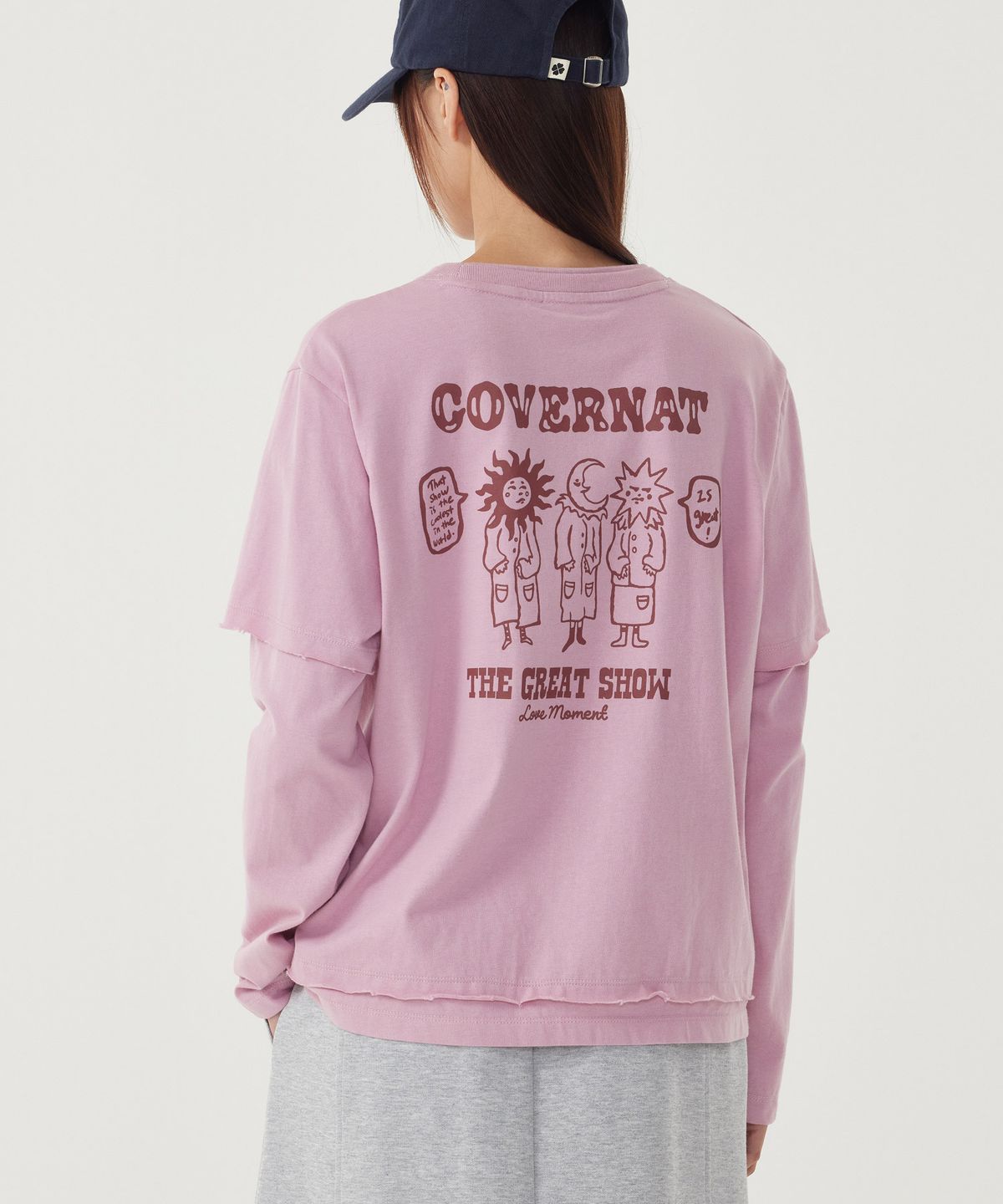 커버낫 우먼(COVERNAT WOMAN) 우먼 서커스 그래픽 롱슬리브 Light Pink