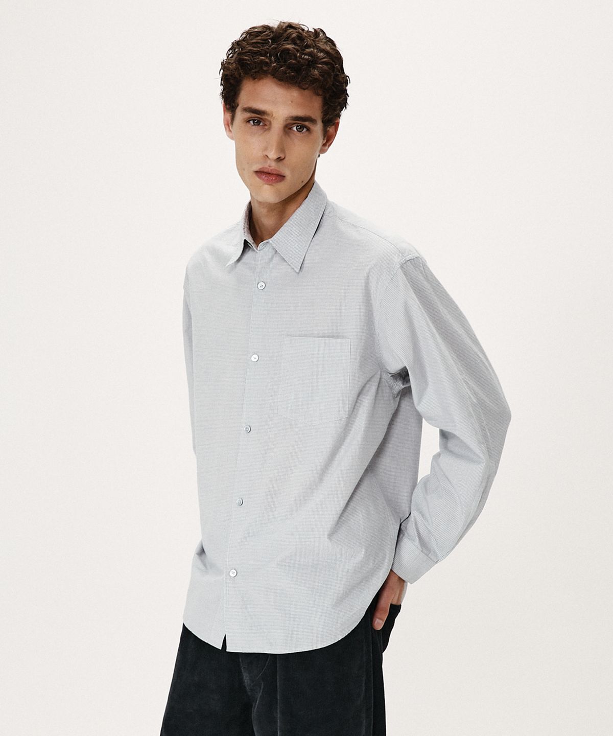 셔터(SHIRTER) EDITOR CHECK SHIRT (GREY)