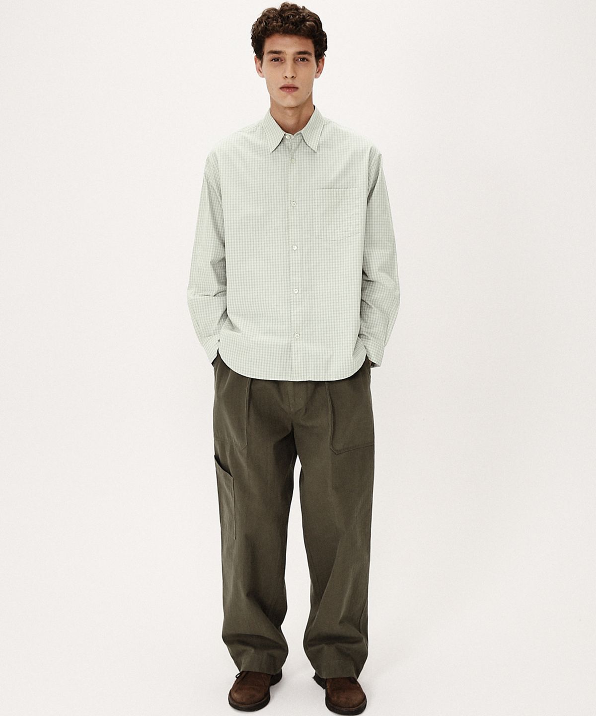 셔터(SHIRTER) EDITOR CHECK SHIRT (GREEN)