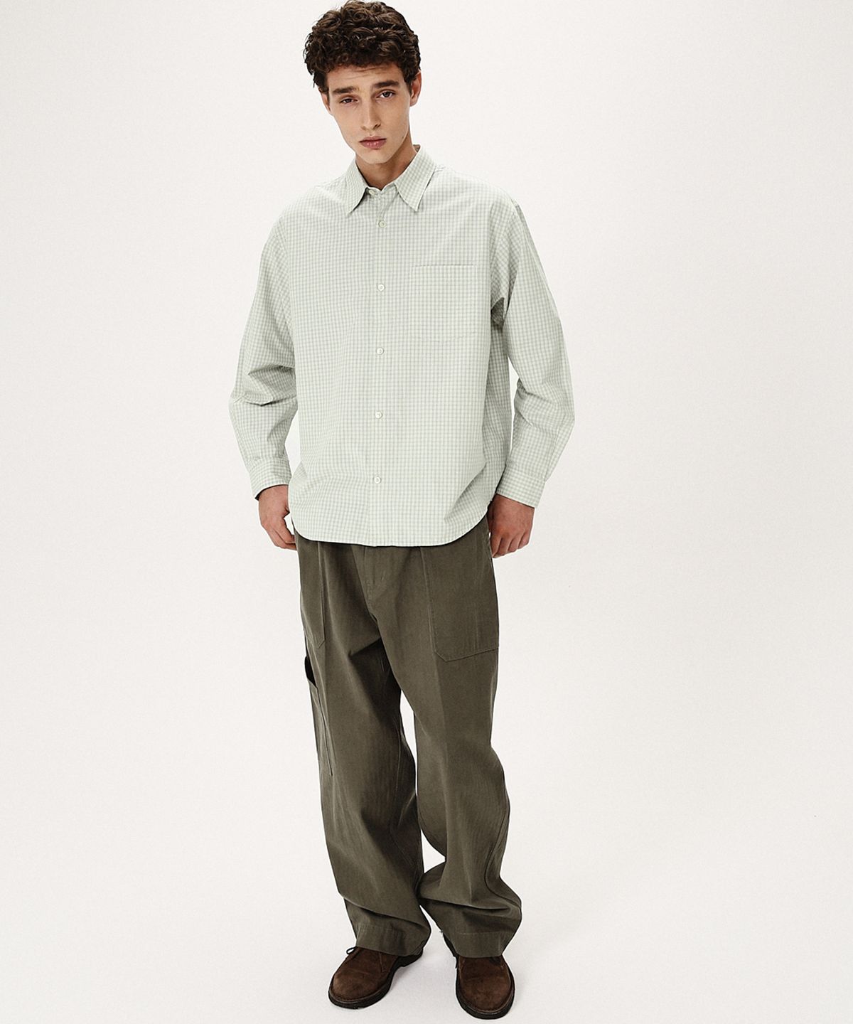 셔터(SHIRTER) EDITOR CHECK SHIRT (GREEN)