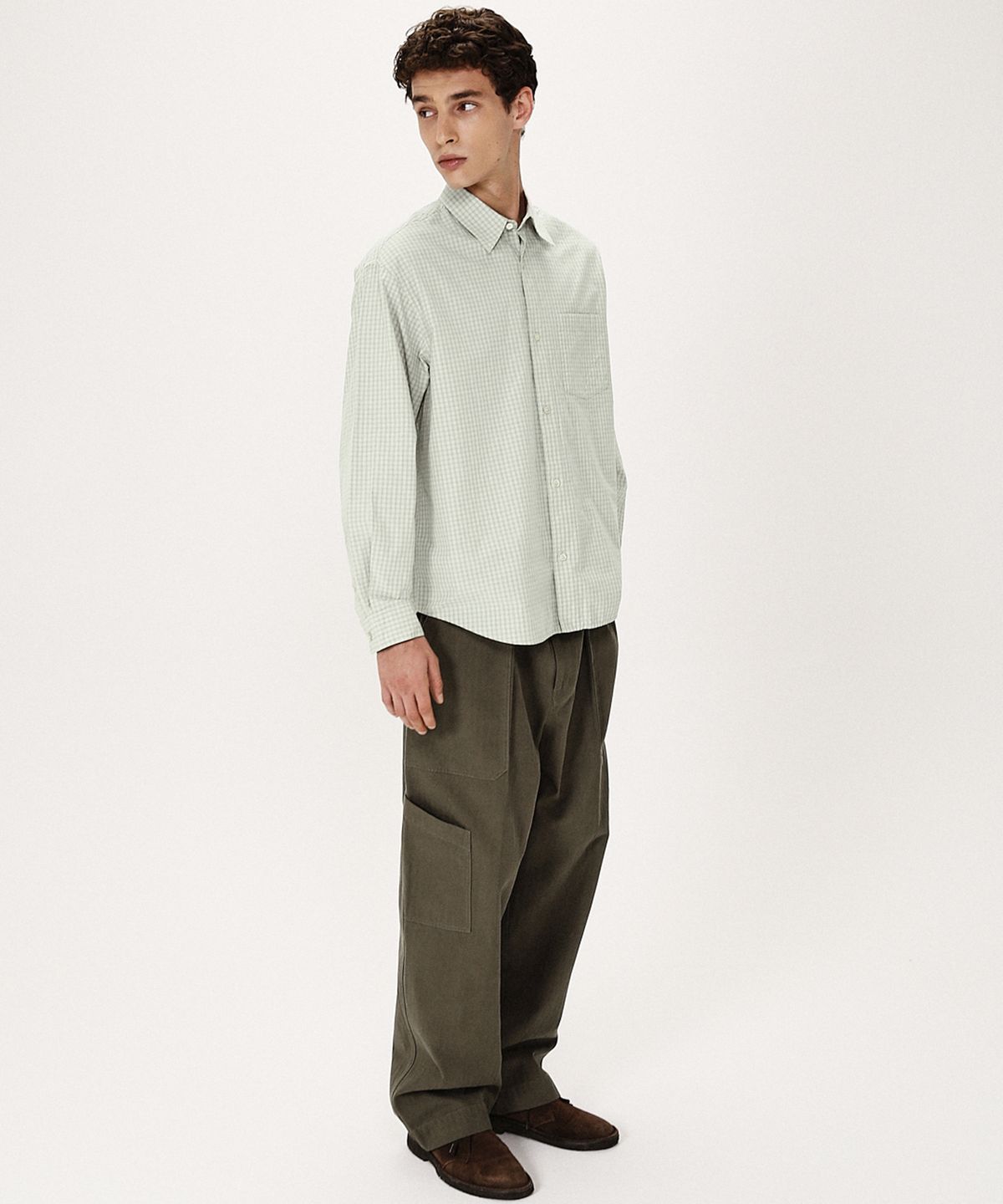셔터(SHIRTER) EDITOR CHECK SHIRT (GREEN)