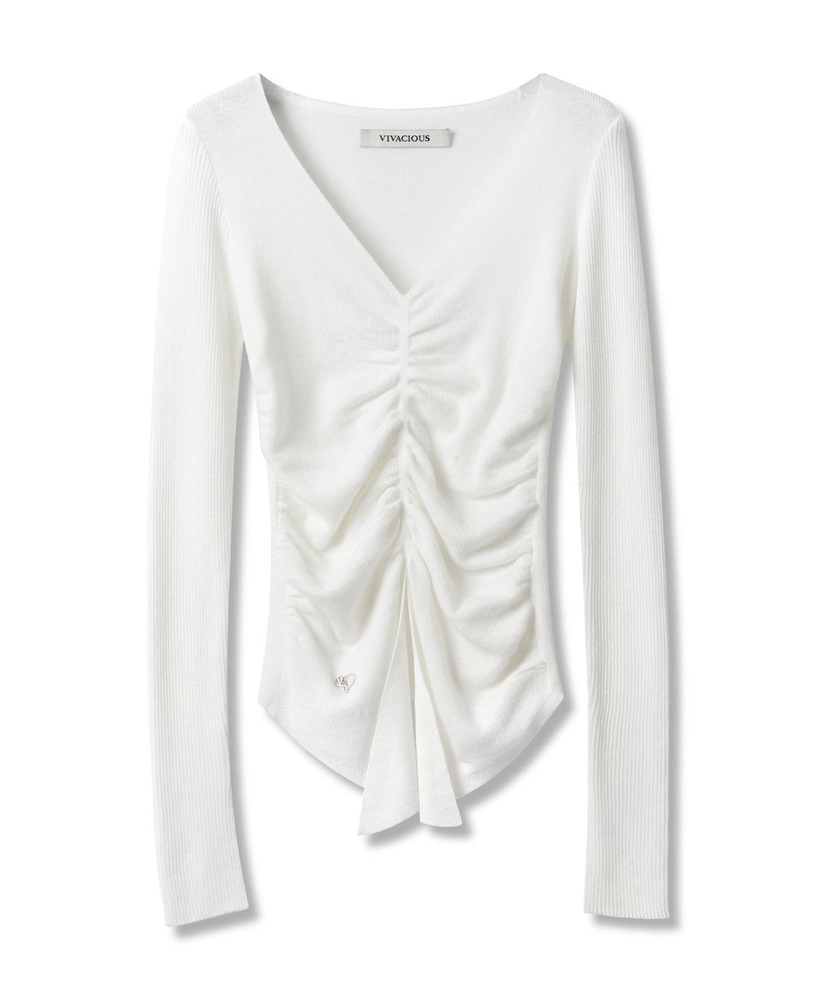 비바셔스(VIVACIOUS) Blanc Shirring Slit Knit - 5COL