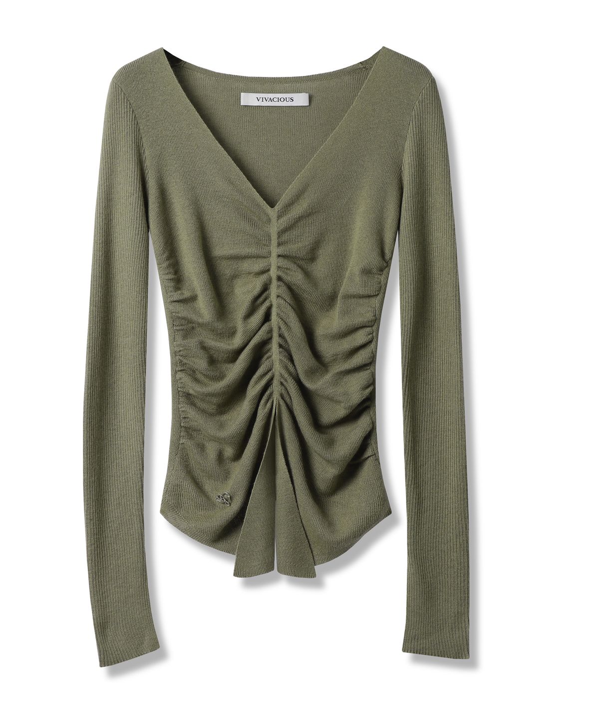 비바셔스(VIVACIOUS) Blanc Shirring Slit Knit - 5COL