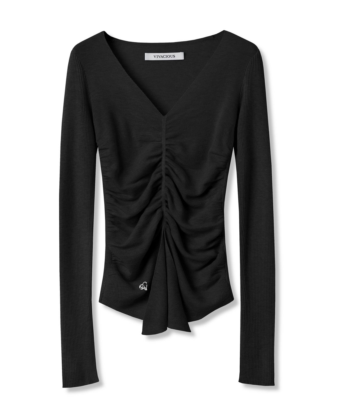 비바셔스(VIVACIOUS) Blanc Shirring Slit Knit - 5COL
