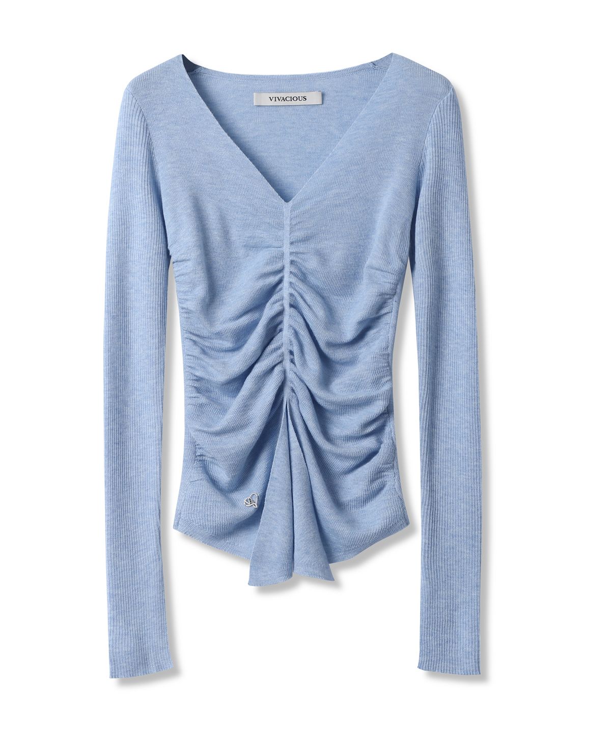 비바셔스(VIVACIOUS) Blanc Shirring Slit Knit - 5COL
