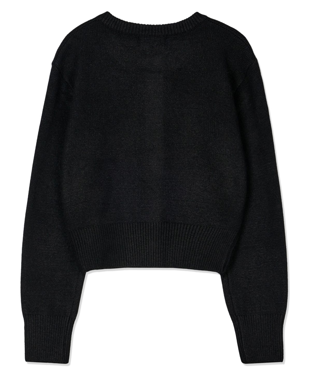 캔버스(CNVS) 베티붑 하트 라운드넥 크롭 가디건_블랙