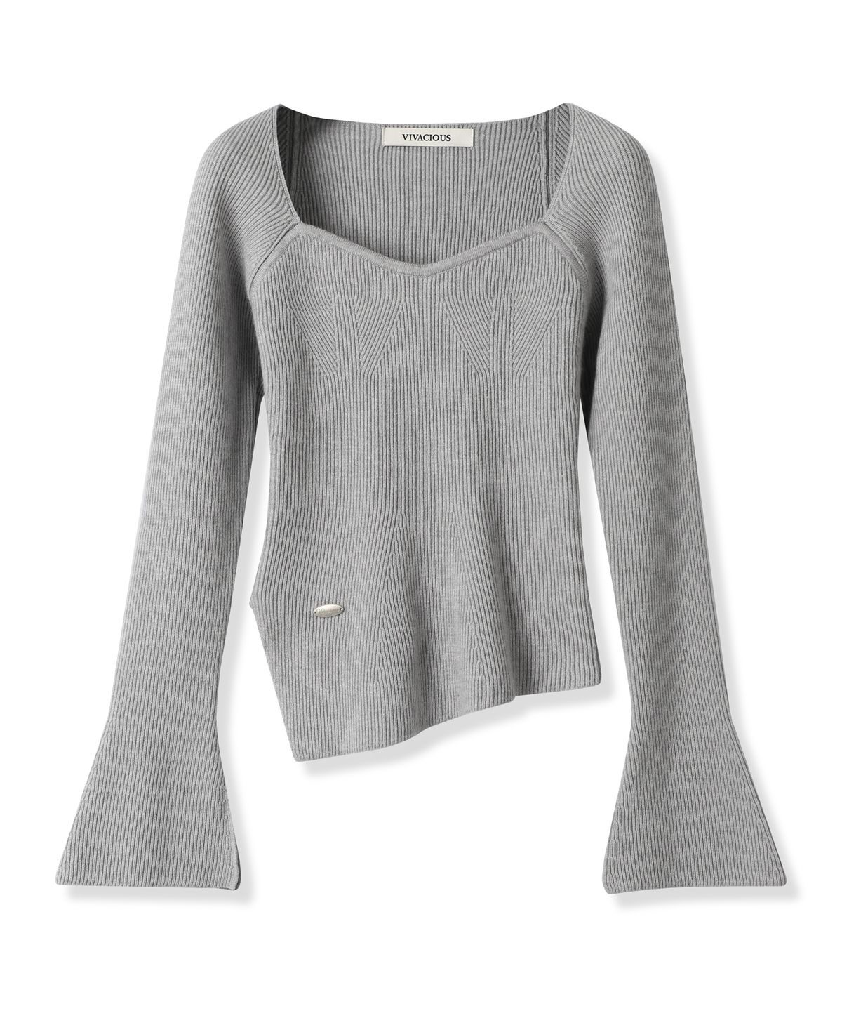 비바셔스(VIVACIOUS) Manon Heart-line Slit Knit - 4COL
