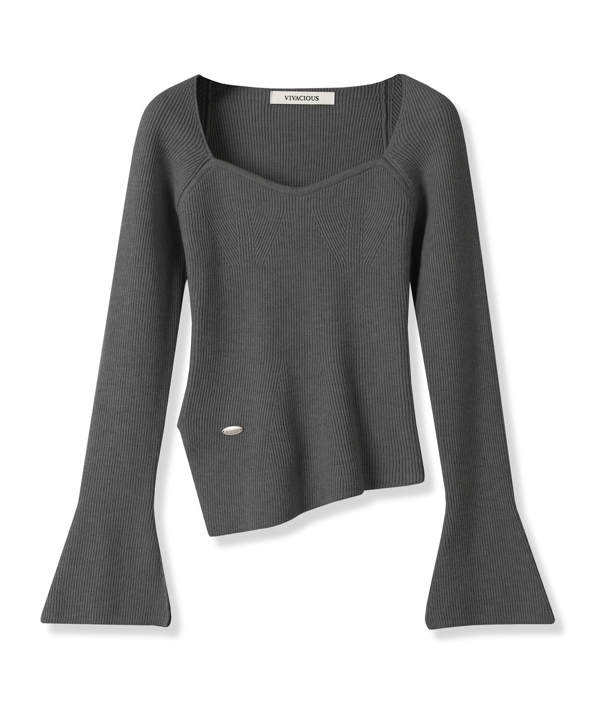비바셔스(VIVACIOUS) Manon Heart-line Slit Knit - 4COL