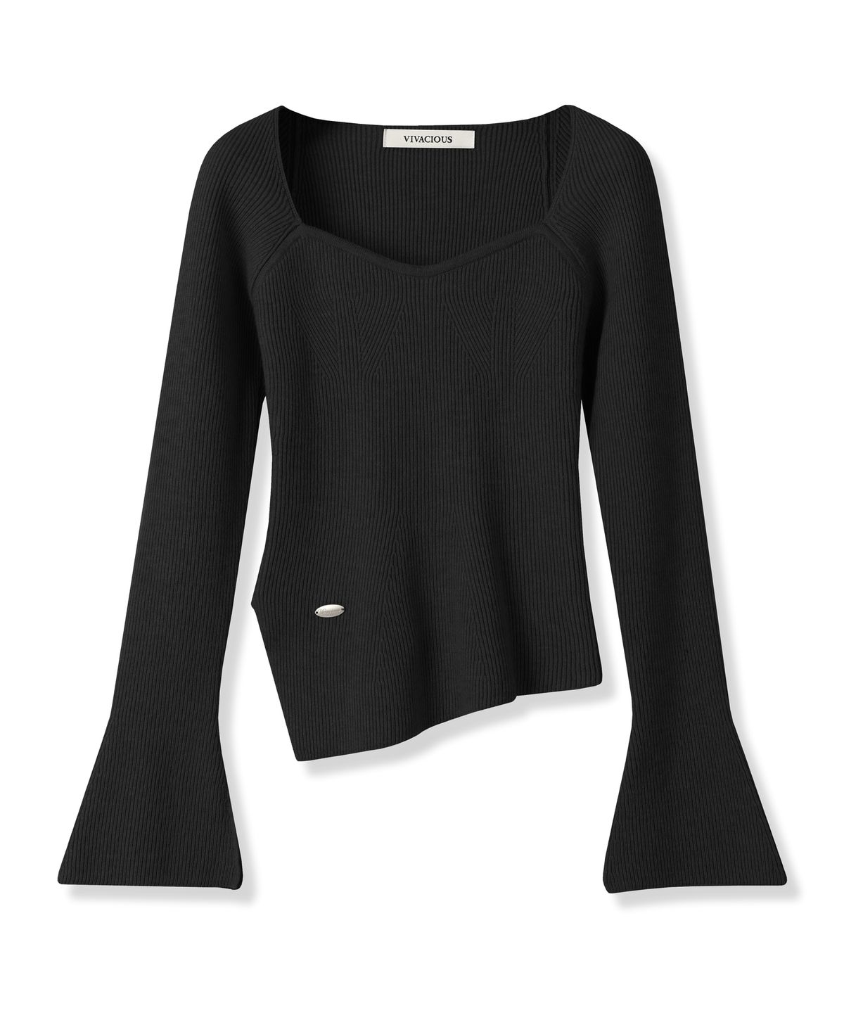 비바셔스(VIVACIOUS) Manon Heart-line Slit Knit - 4COL