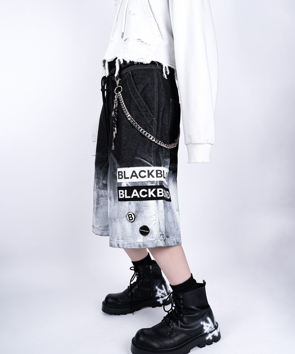 블랙블론드(BLACKBLOND) 비비디 키링 비 로고 바지 체인 (실버)