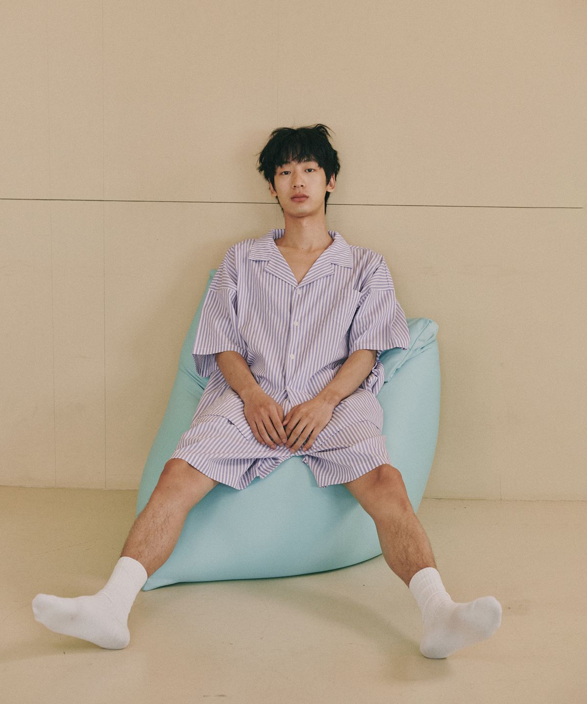 오끼뜨(OGGITT) (uni)레지던스 솔티 스트라이프 파자마 라벤더