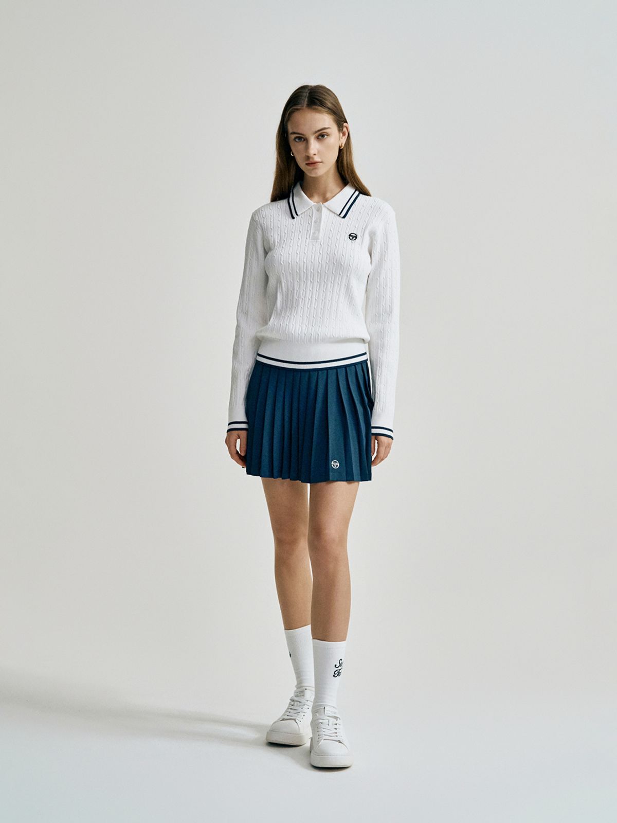 세르지오 타키니(SERGIO TACCHINI) W 케이블 폴로 스웨터 (White)