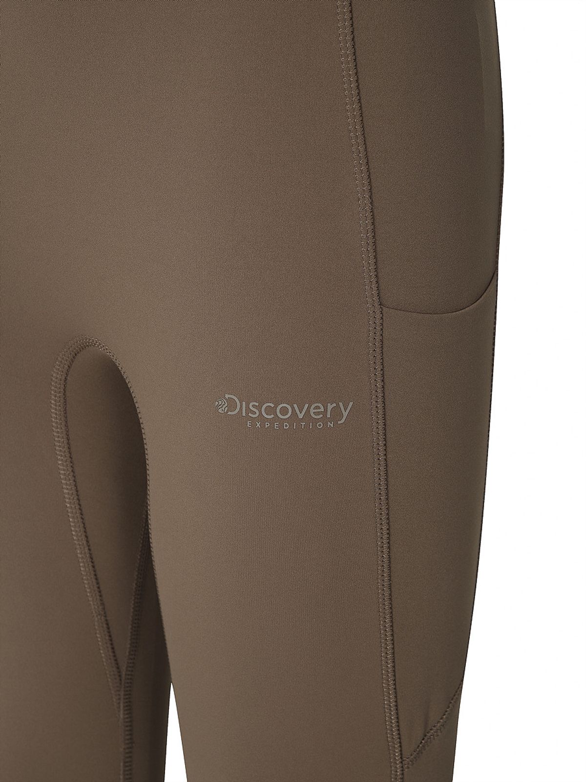 디스커버리 익스페디션(DISCOVERY EXPEDITION) 여성 우븐 하이브리드 포켓 기모 레깅스 (D/BROWN)