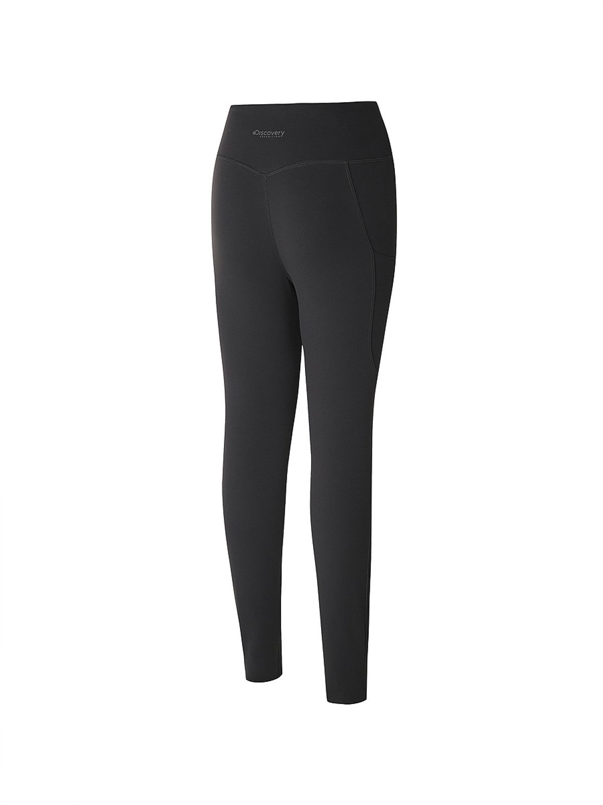 디스커버리 익스페디션(DISCOVERY EXPEDITION) 여성 우븐 하이브리드 포켓 기모 레깅스 (BLACK)