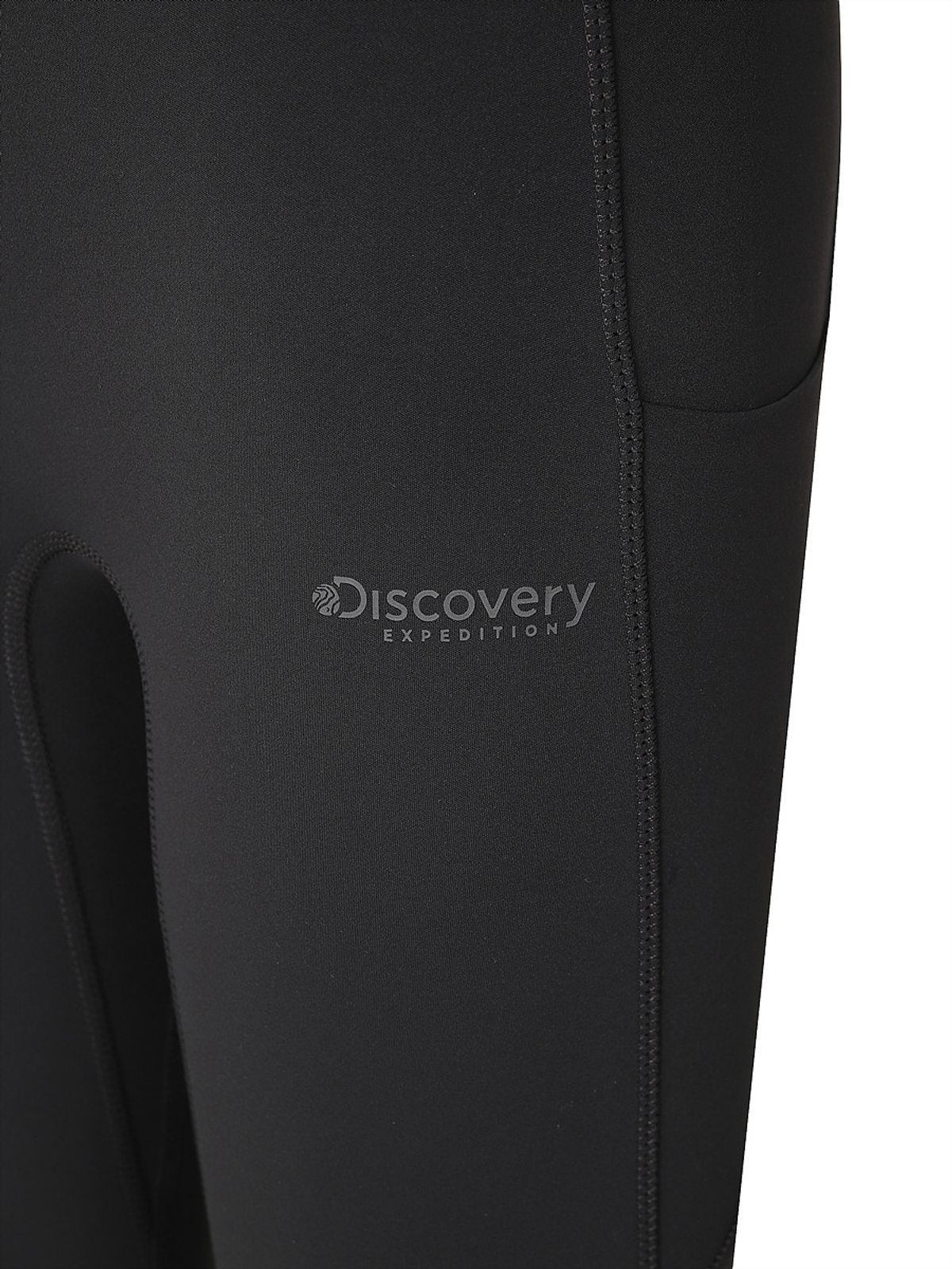 디스커버리 익스페디션(DISCOVERY EXPEDITION) 여성 우븐 하이브리드 포켓 기모 레깅스 (BLACK)