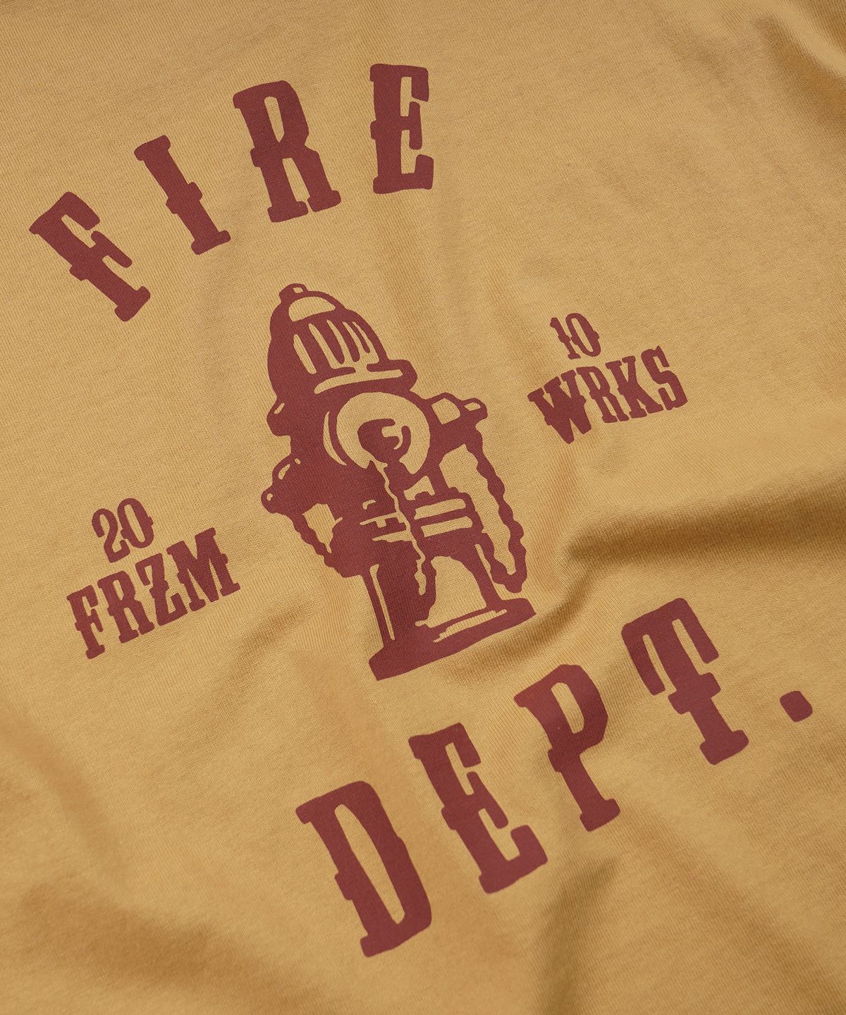 프리즘웍스(FRIZMWORKS) FIRE DEPT L/S TEE _ OCHRE