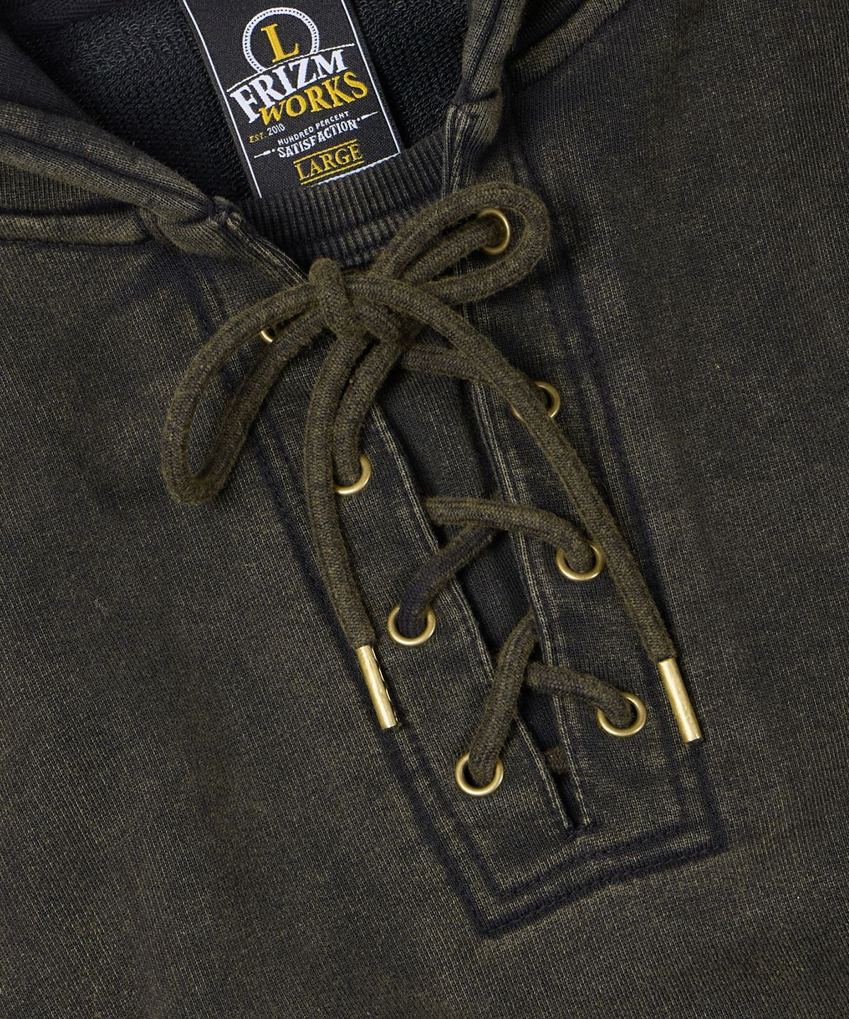 프리즘웍스(FRIZMWORKS) USN DECK SWEAT HOODY _ BLACK BROWN